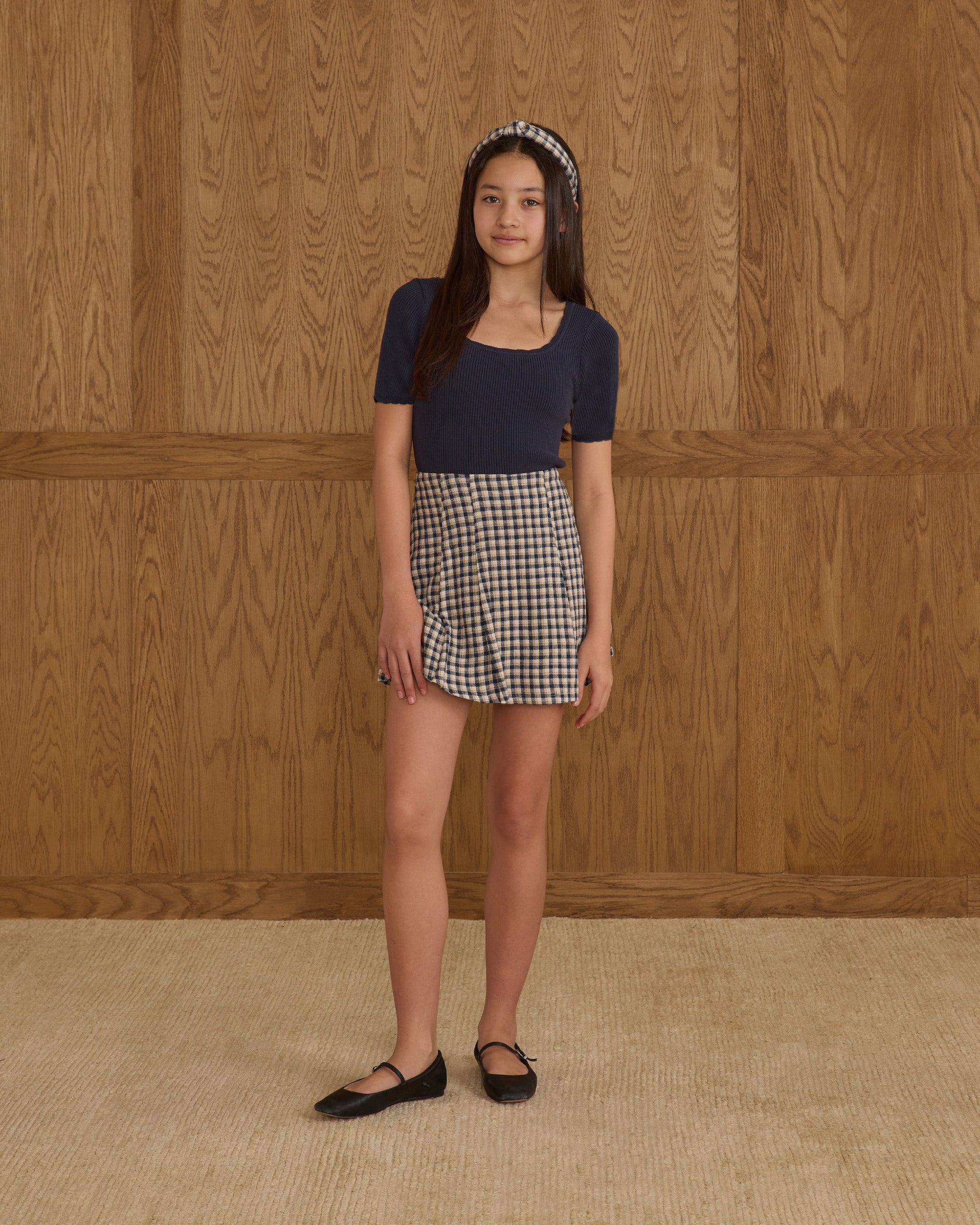 Scallop Tee || Navy (Teens)