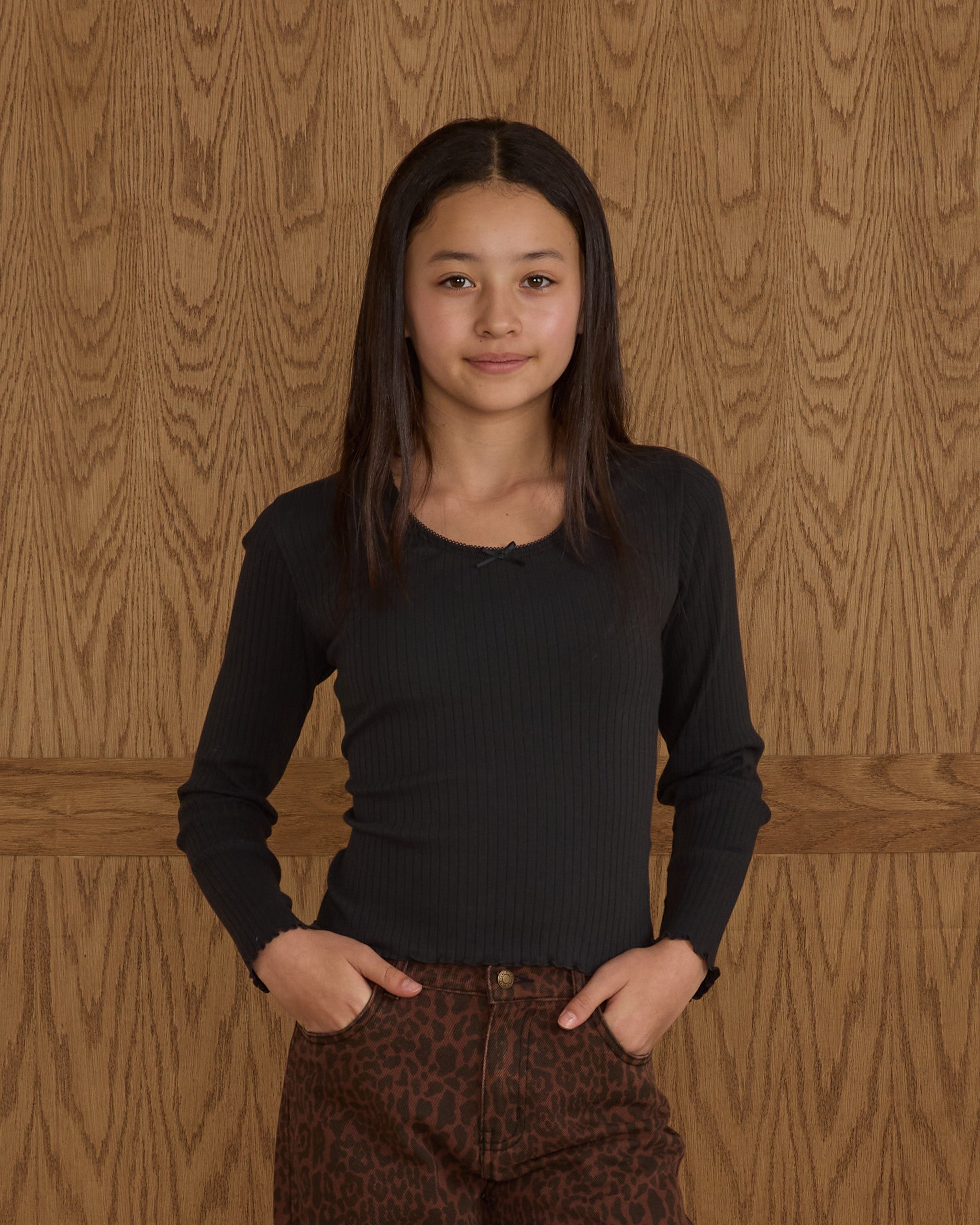Ribbed Long Sleeve || Black - Teen