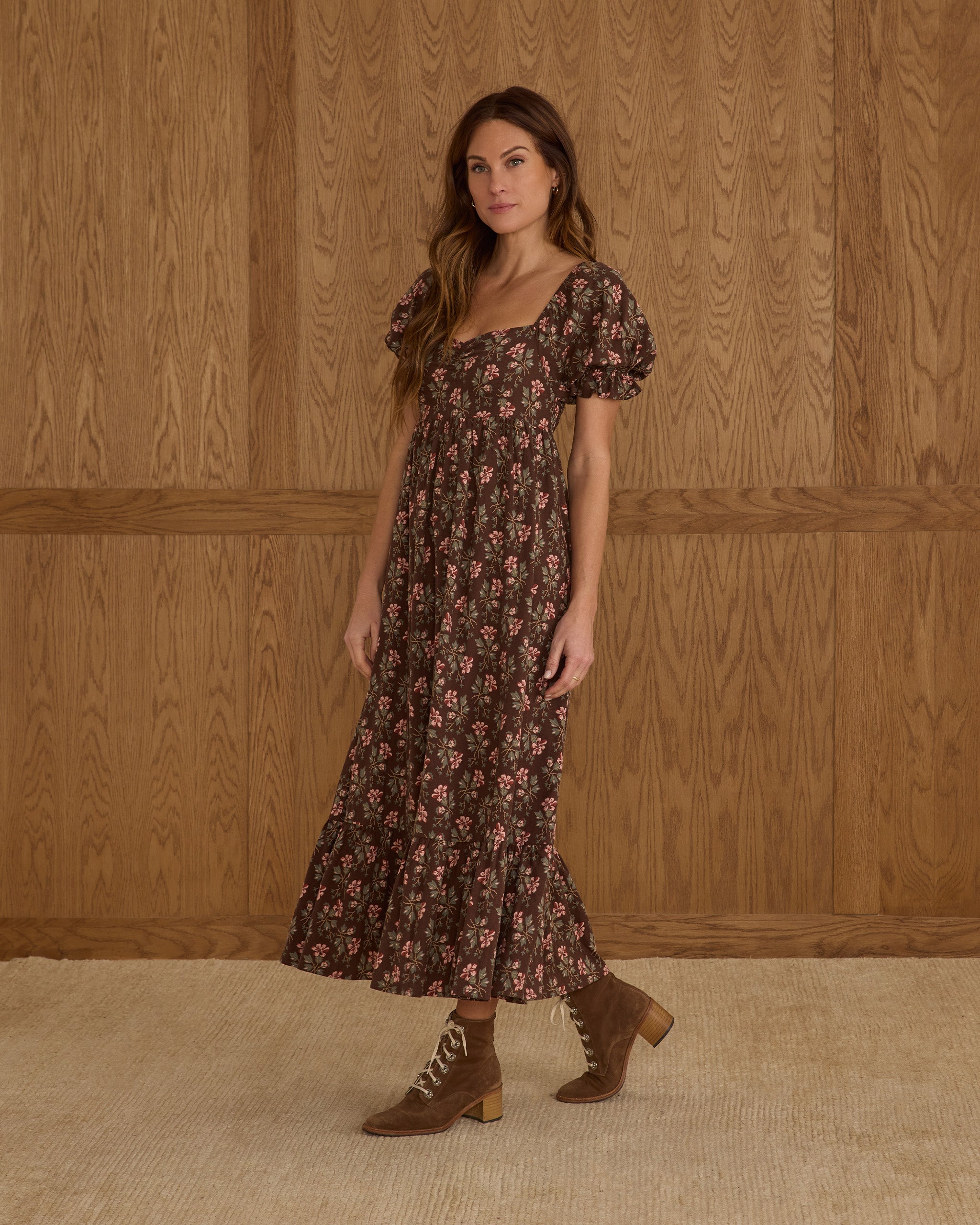 Women's Chloe Dress Winter Floral, M at Rylee + Cru