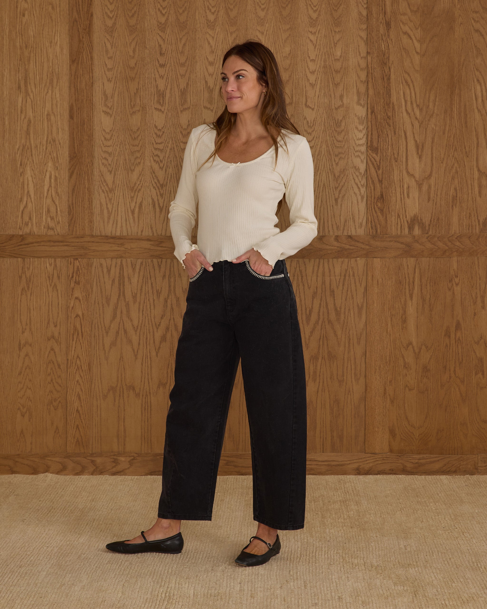 Ribbed Long Sleeve || Ivory