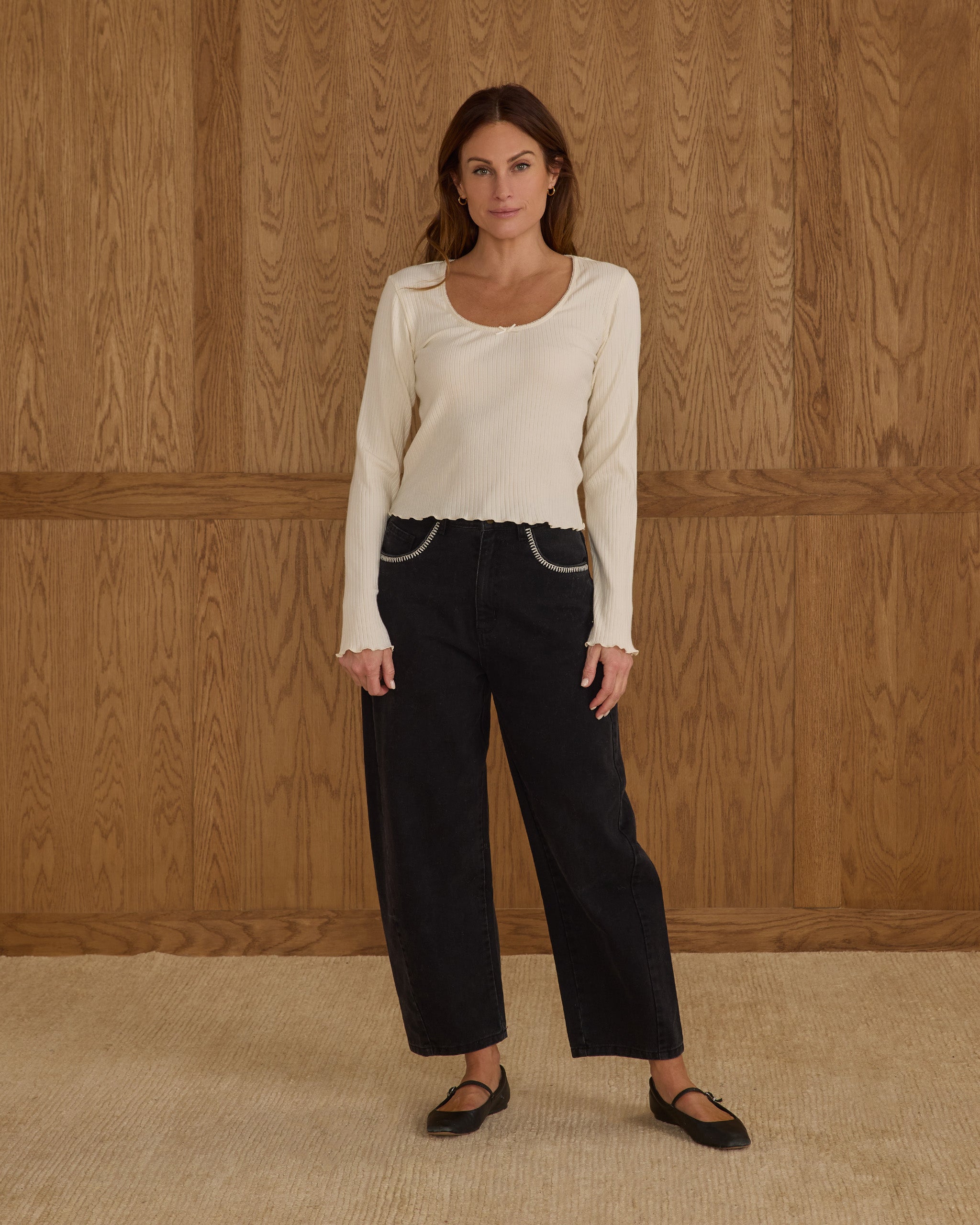 Ribbed Long Sleeve || Ivory