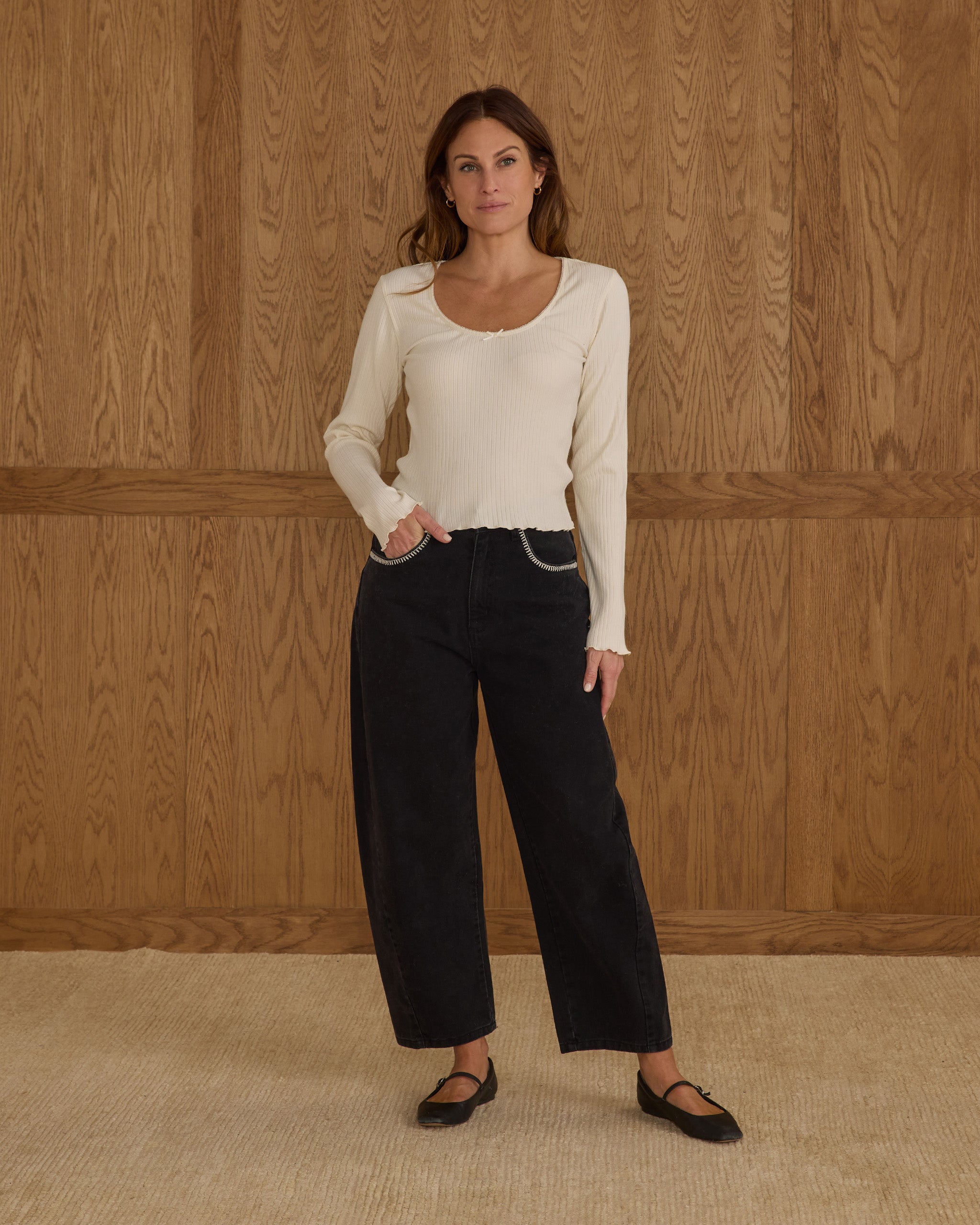 Ribbed Long Sleeve || Ivory
