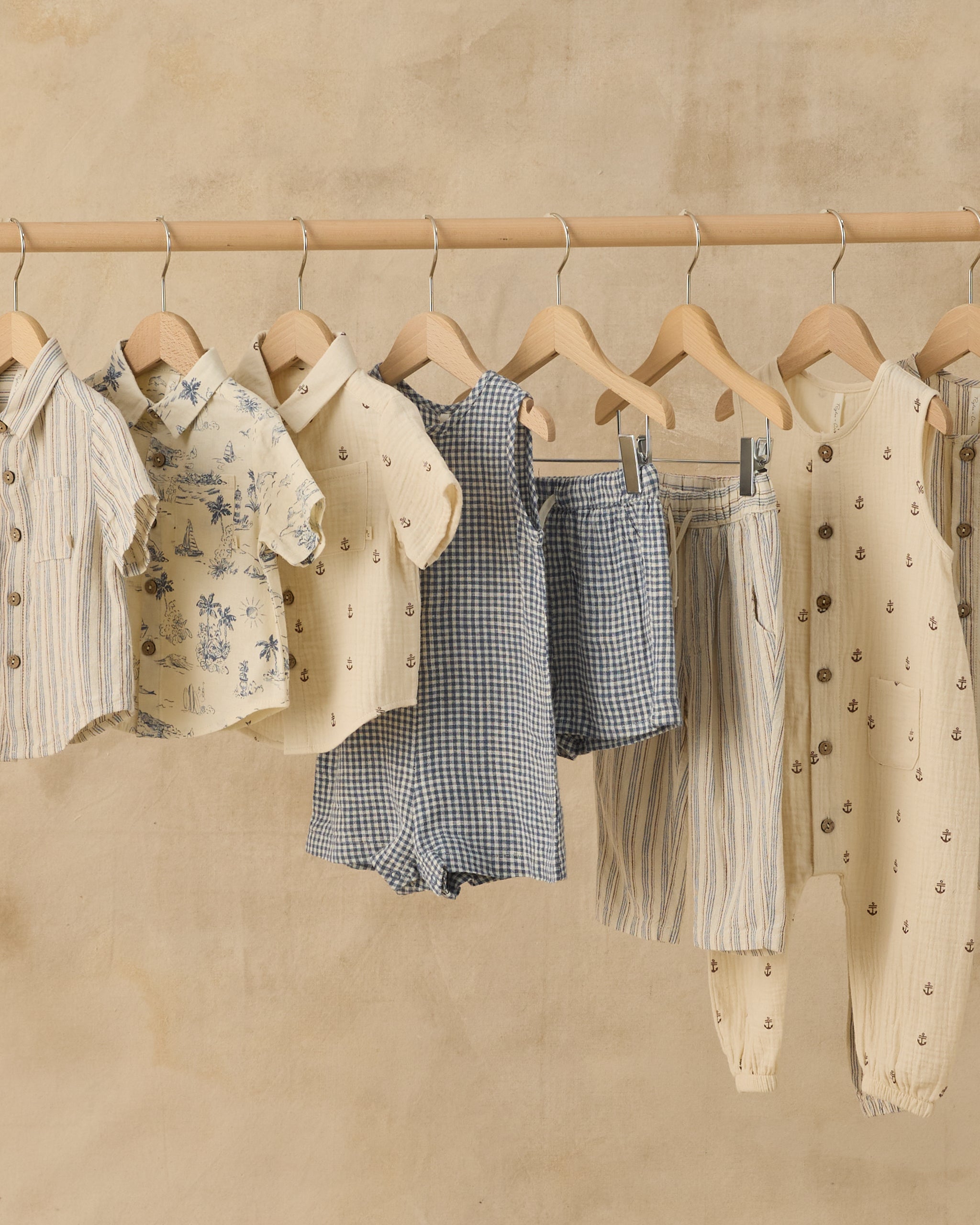 Maverick Romper || Marine Gingham