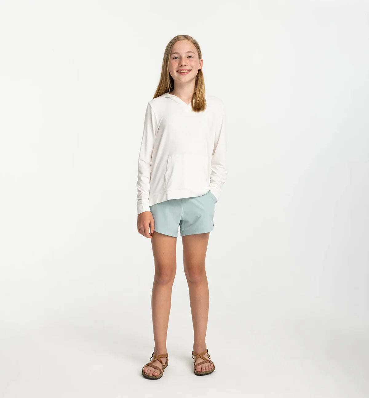 Girls' Bamboo Shade Hoodie || Bright White - Youth