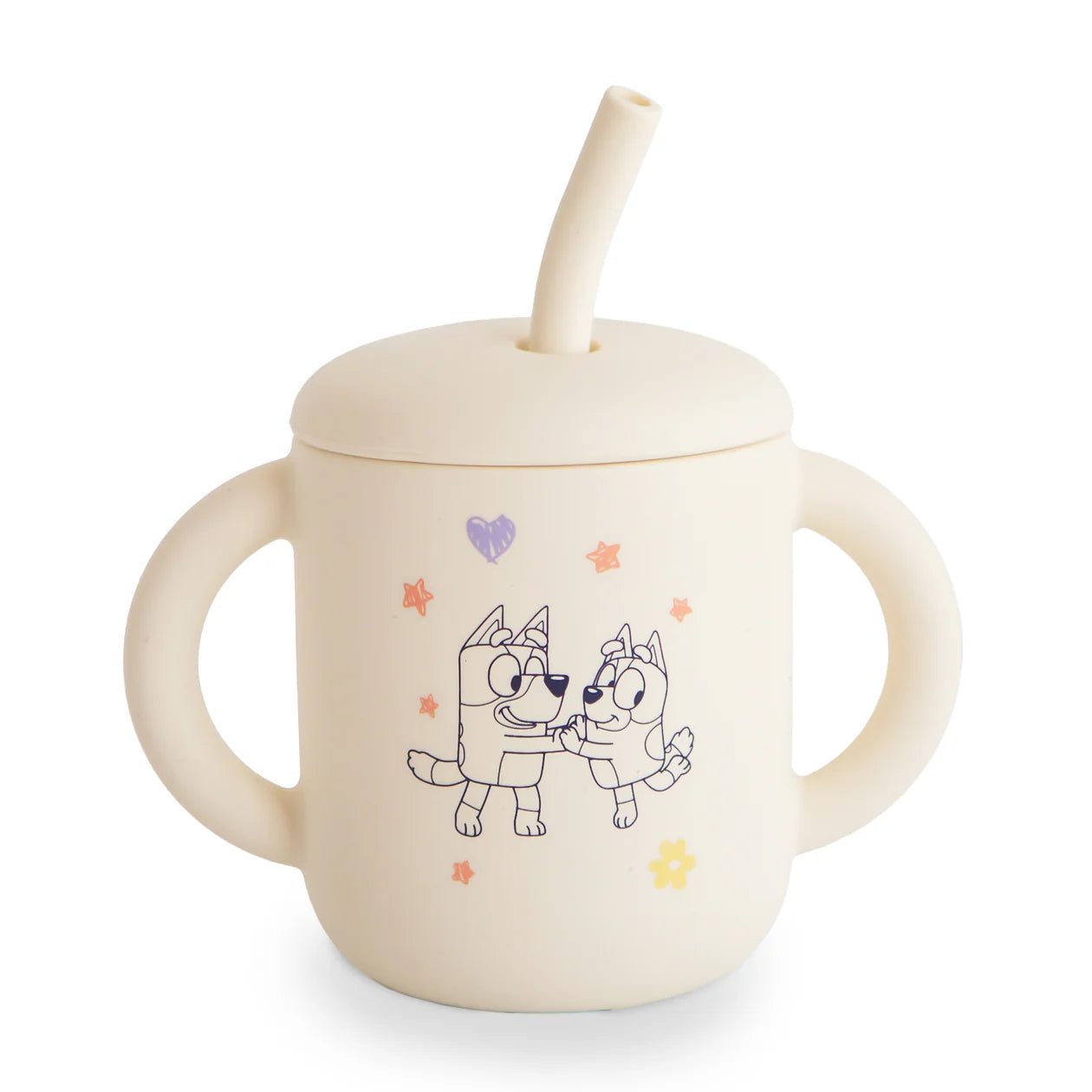 Bluey x Mushie Silicone Training Cup + Straw || Bluey Ivory