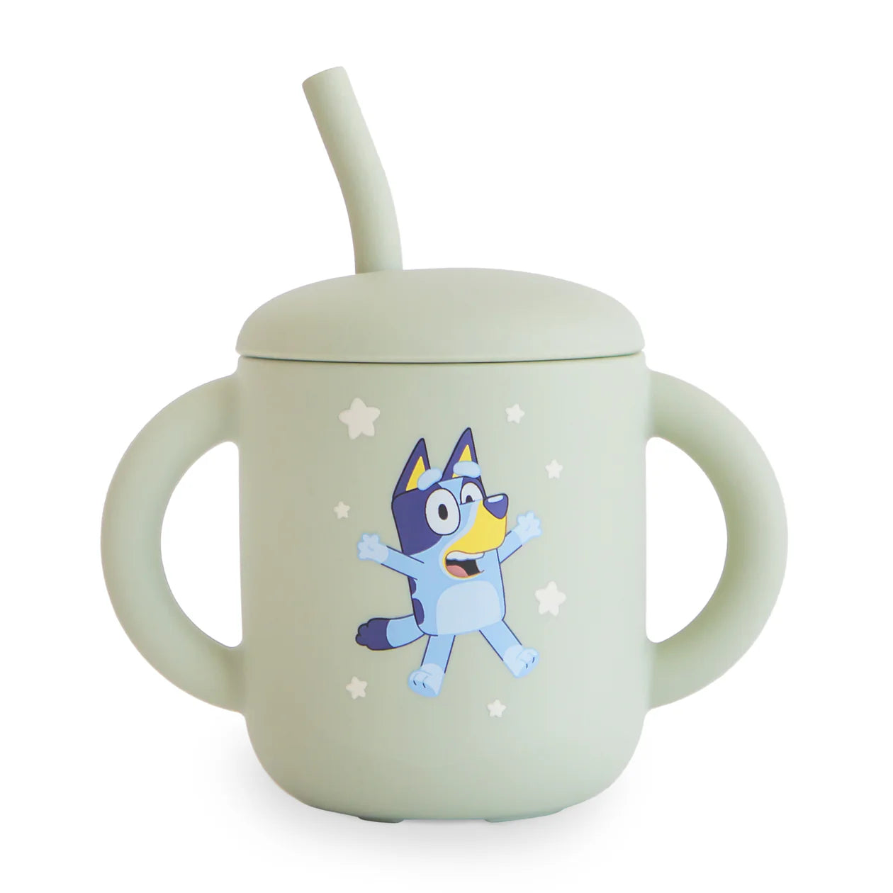 Bluey x Mushie Silicone Training Cup + Straw || Bluey Sage