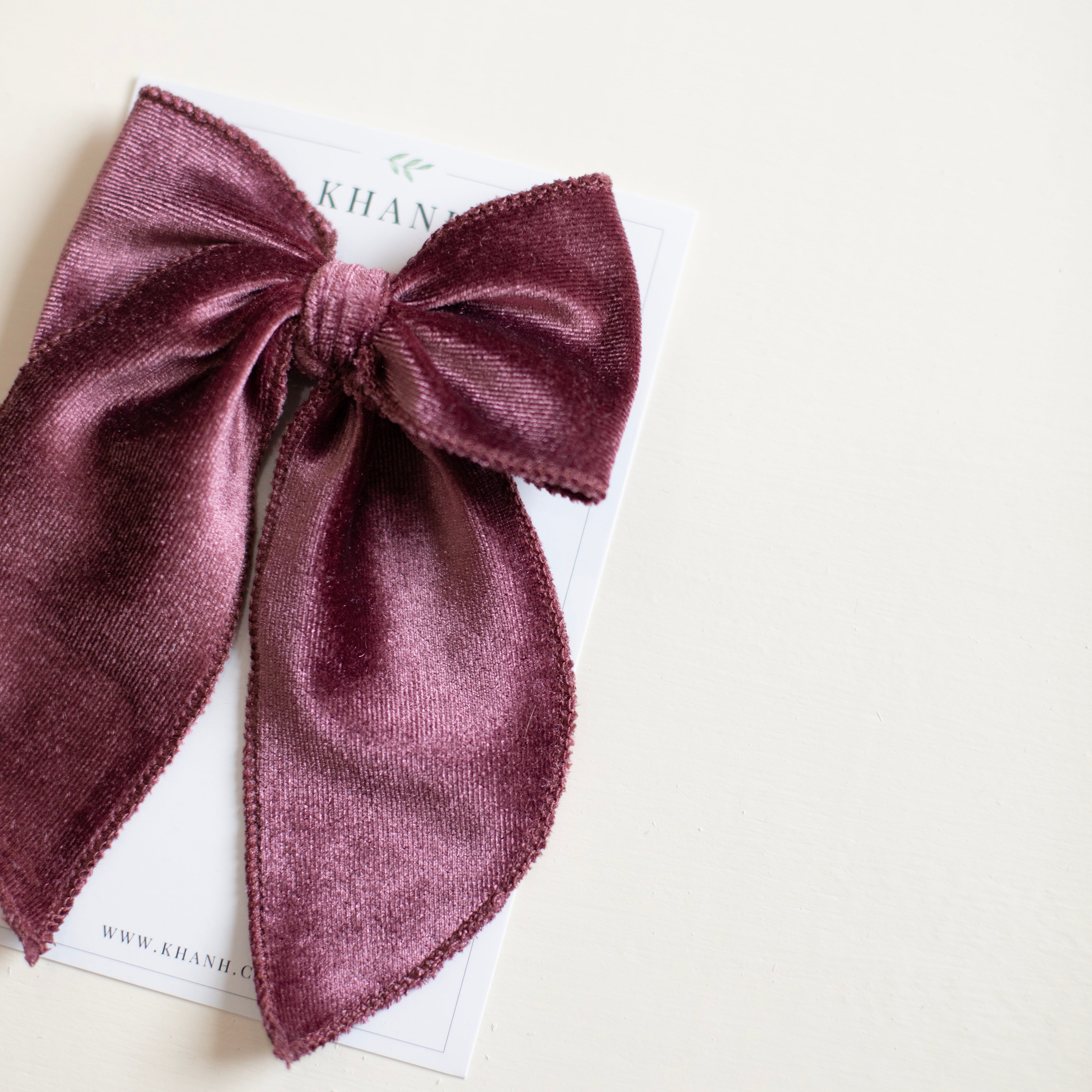 Velvet Plum || Oversized Whimsical Bow