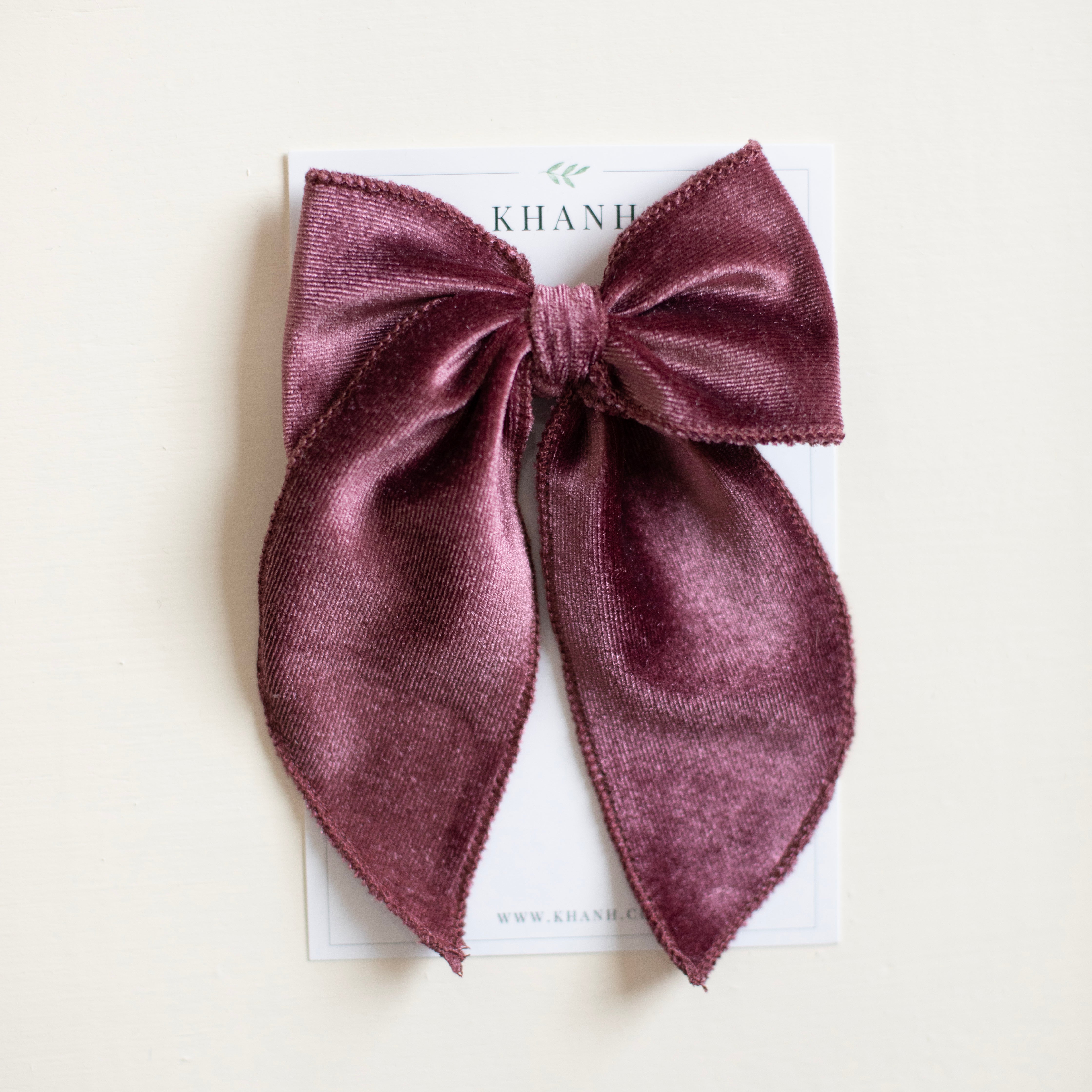 Velvet Plum || Oversized Whimsical Bow