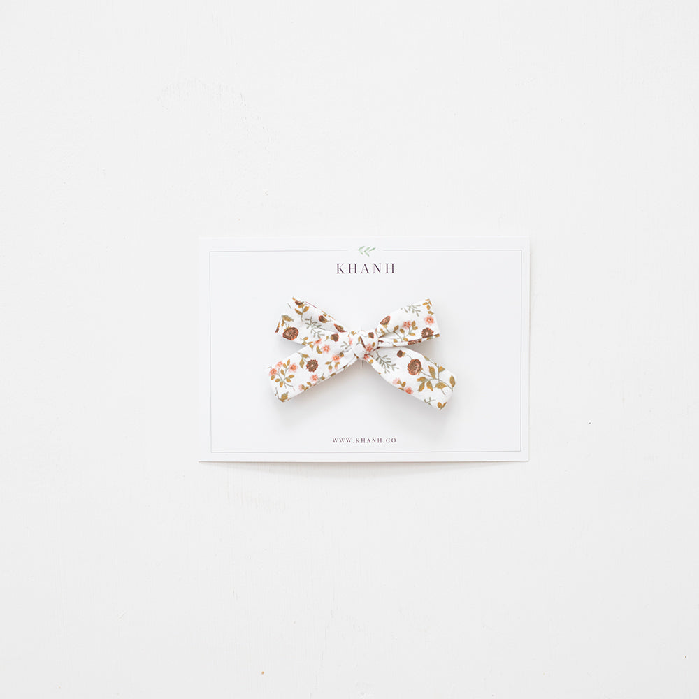 Vintage Floral Rose | Petite Hand-Tied Bow