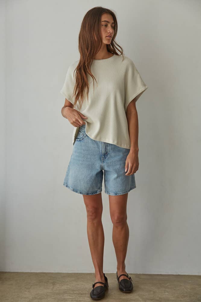 Knit Thermal Short Sleeve Top
