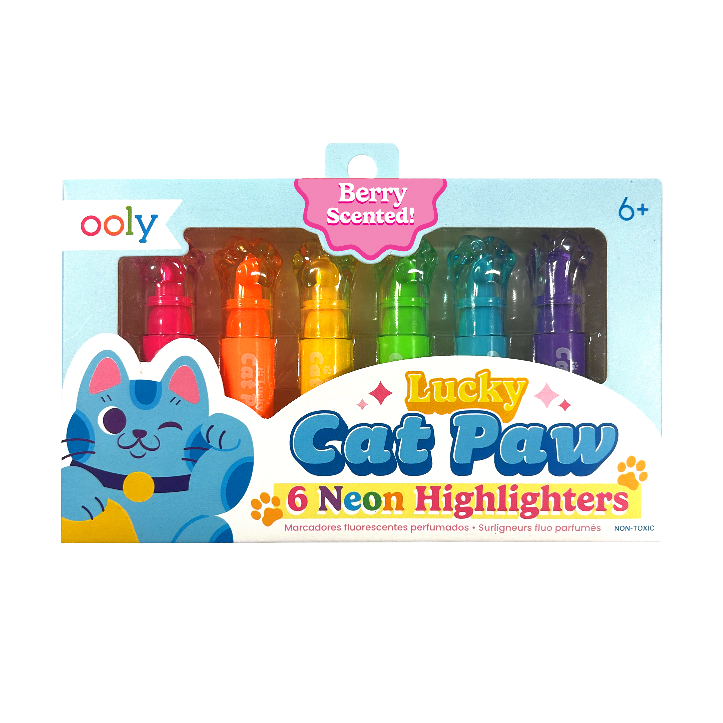 Lucky Cat Paw Neon Highlighters || Berry Scent