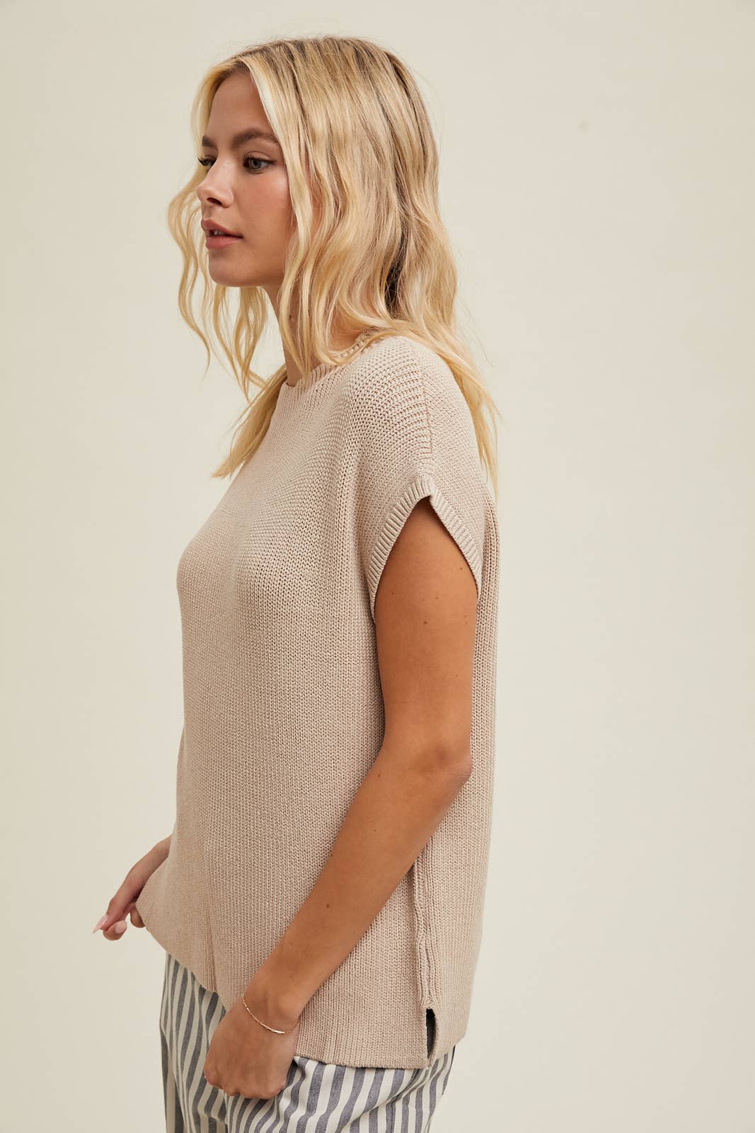 LUNA MOCK NECK SWEATER | CHAMPAGNE