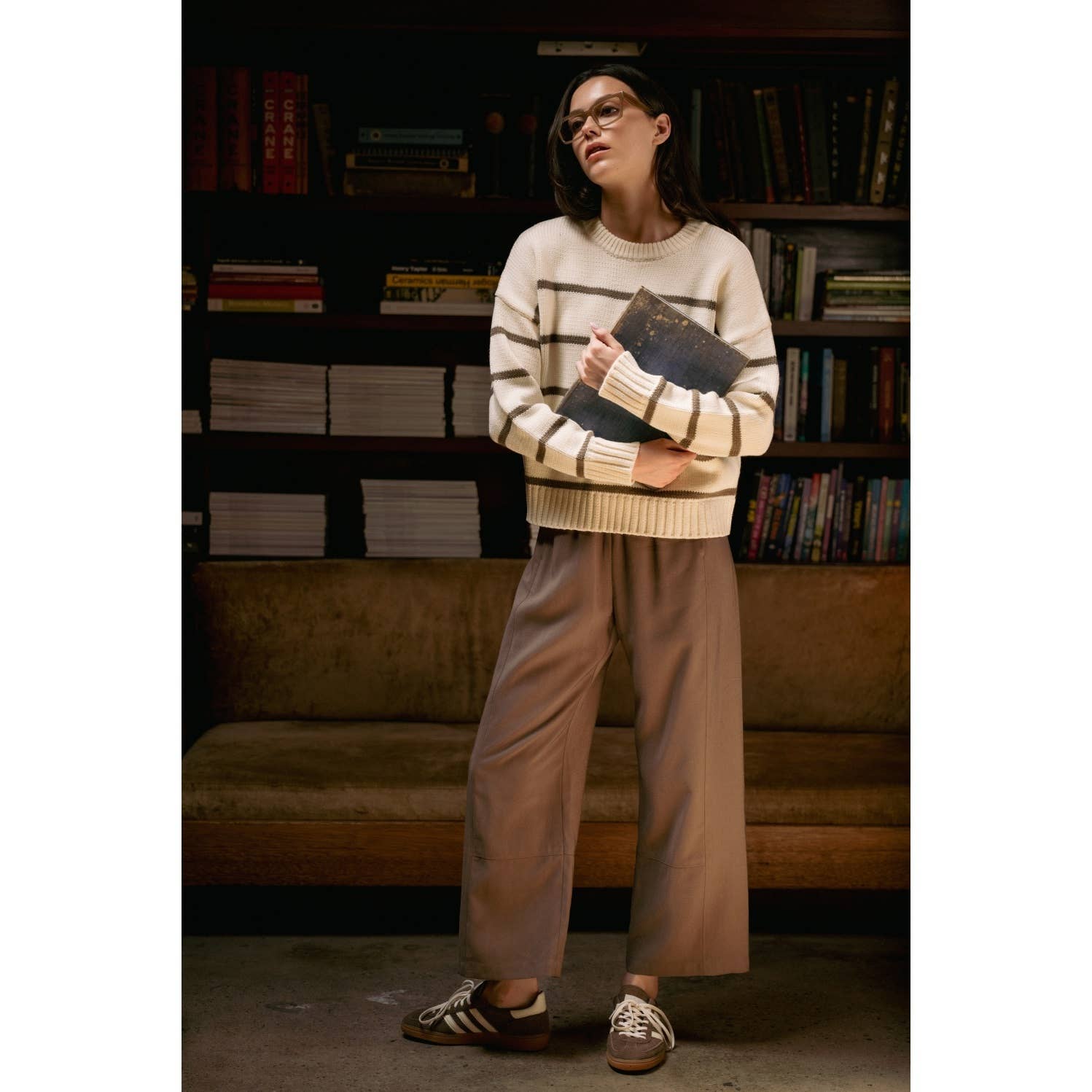 Stripe Cew Neck Pullover