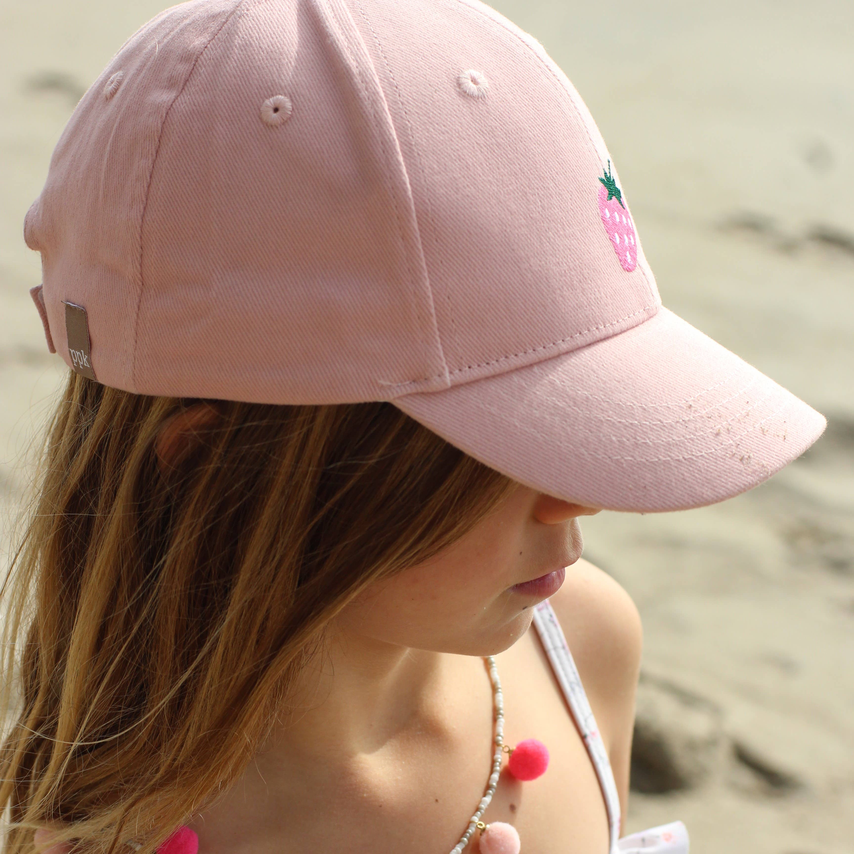 Kids Baseball Hat - Pink Strawberry