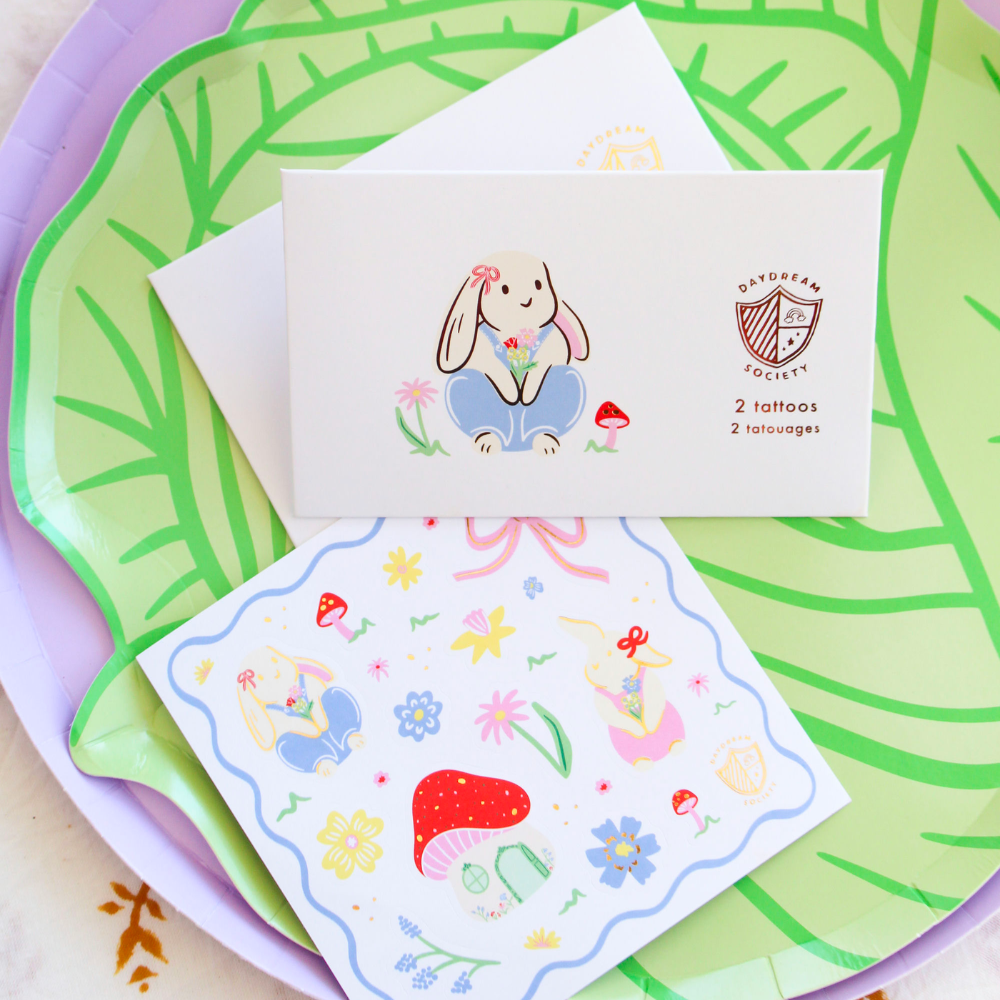 Bunnies In The Garden Temporary Tattoos