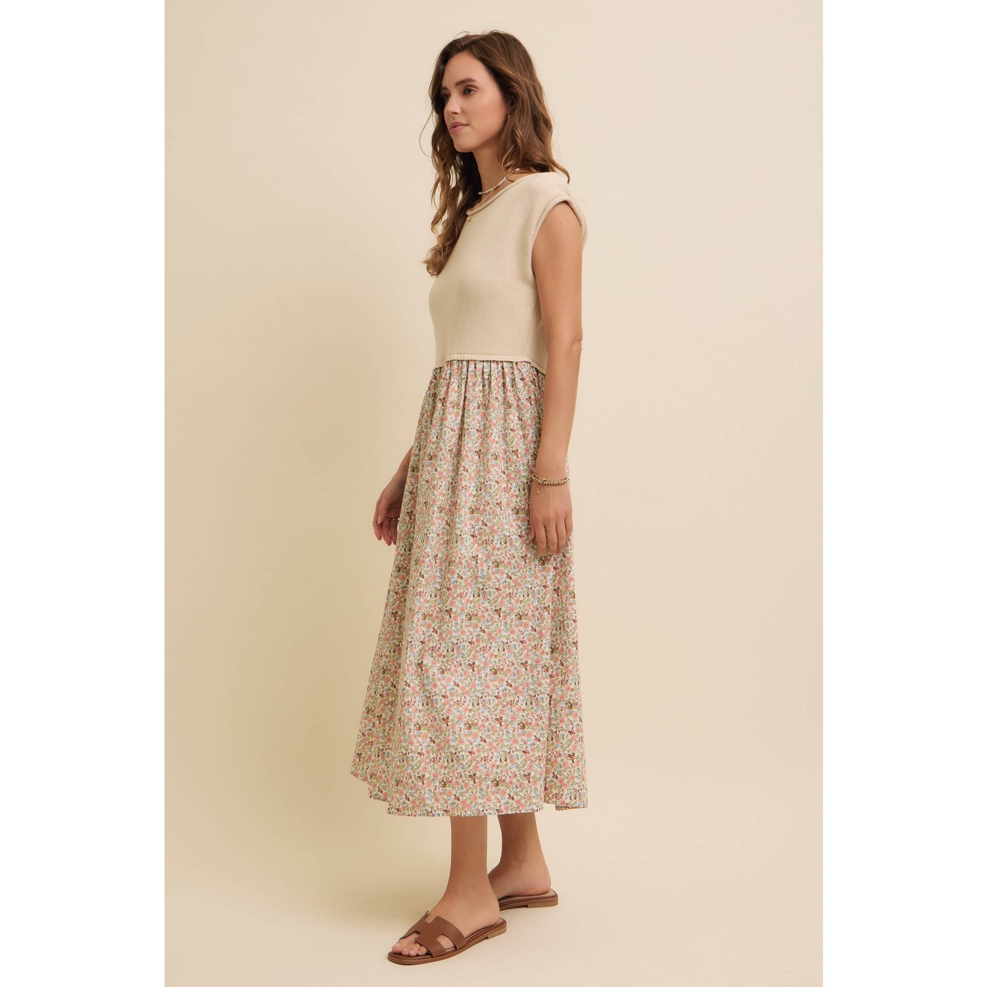 Clara Midi Dress with Sweater Vest