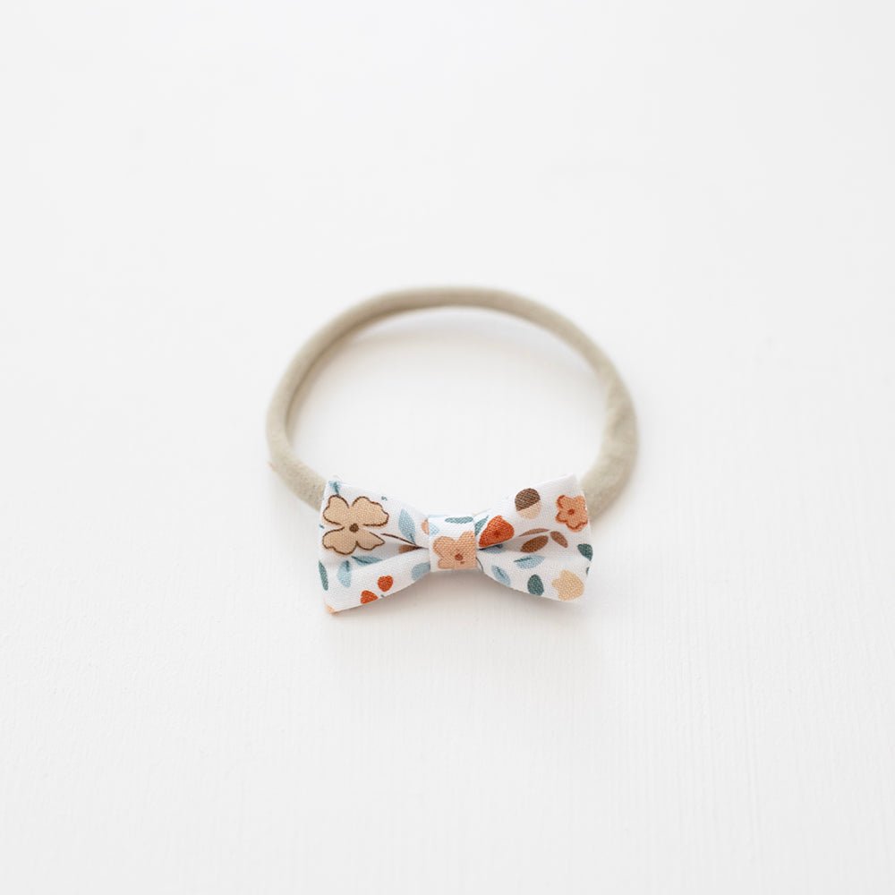 Autumn Floral (White) | Mini Bow
