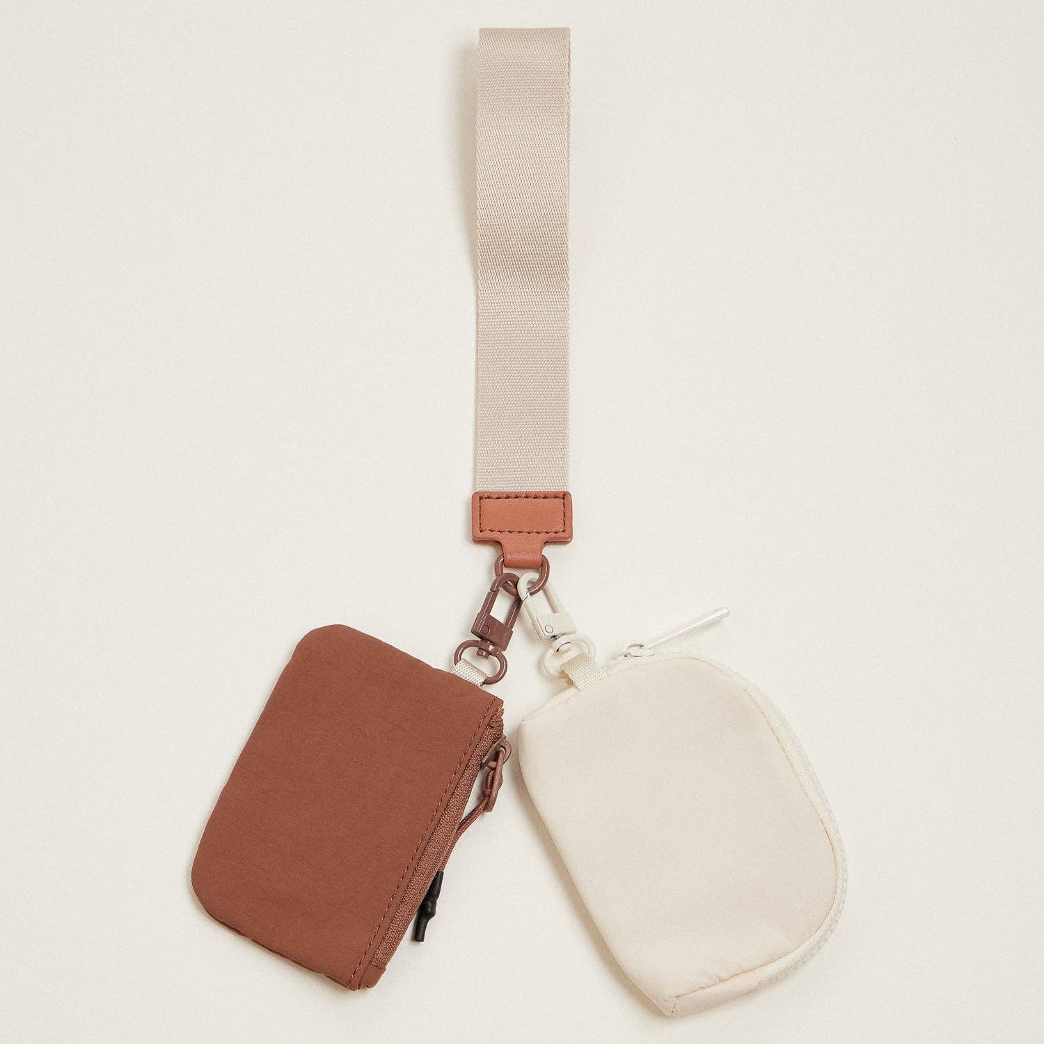Dual Purse Wristlet || Beige