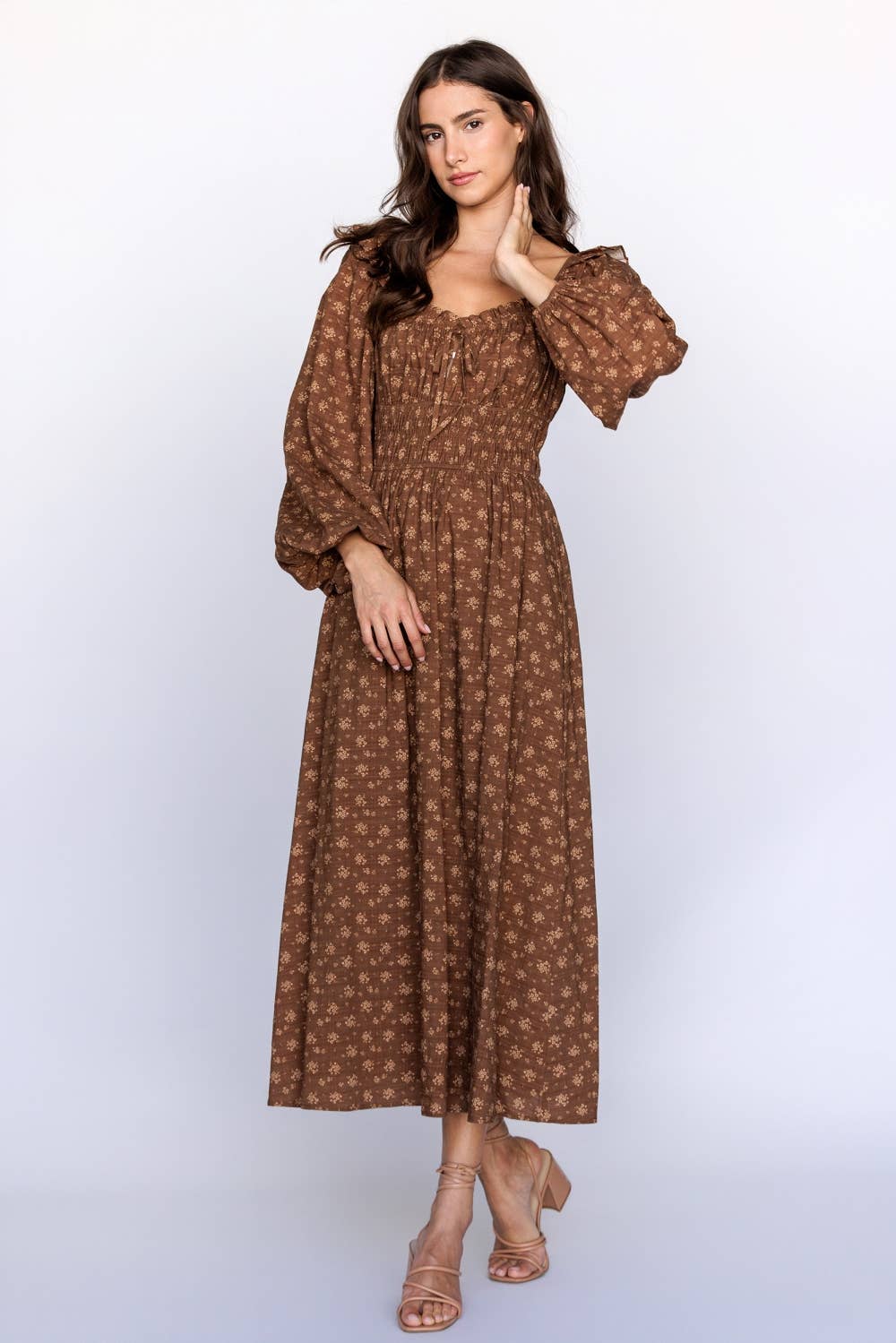 Hazel Bloom Smocked Midi Dress