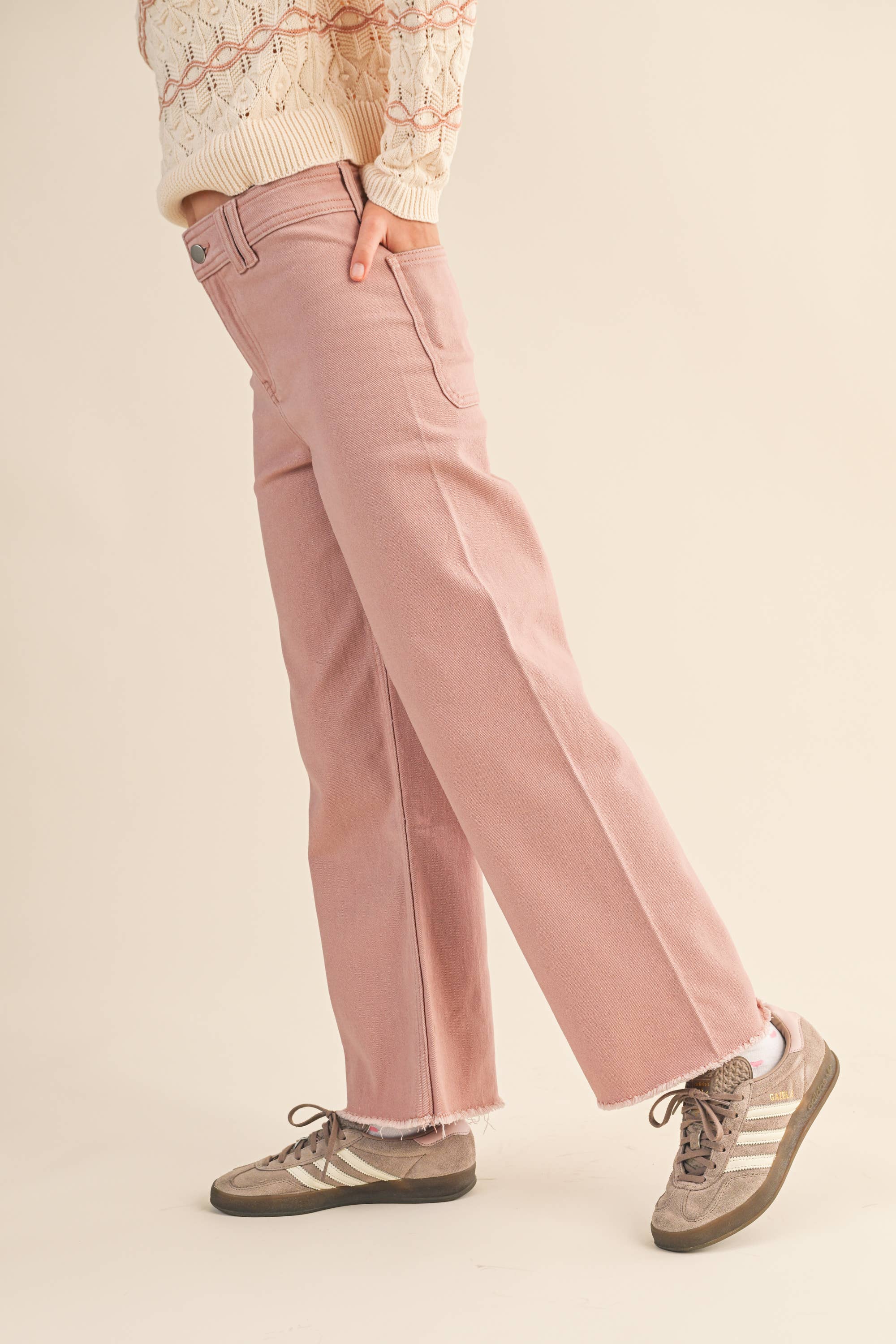 Tween Wide Pants || Rose