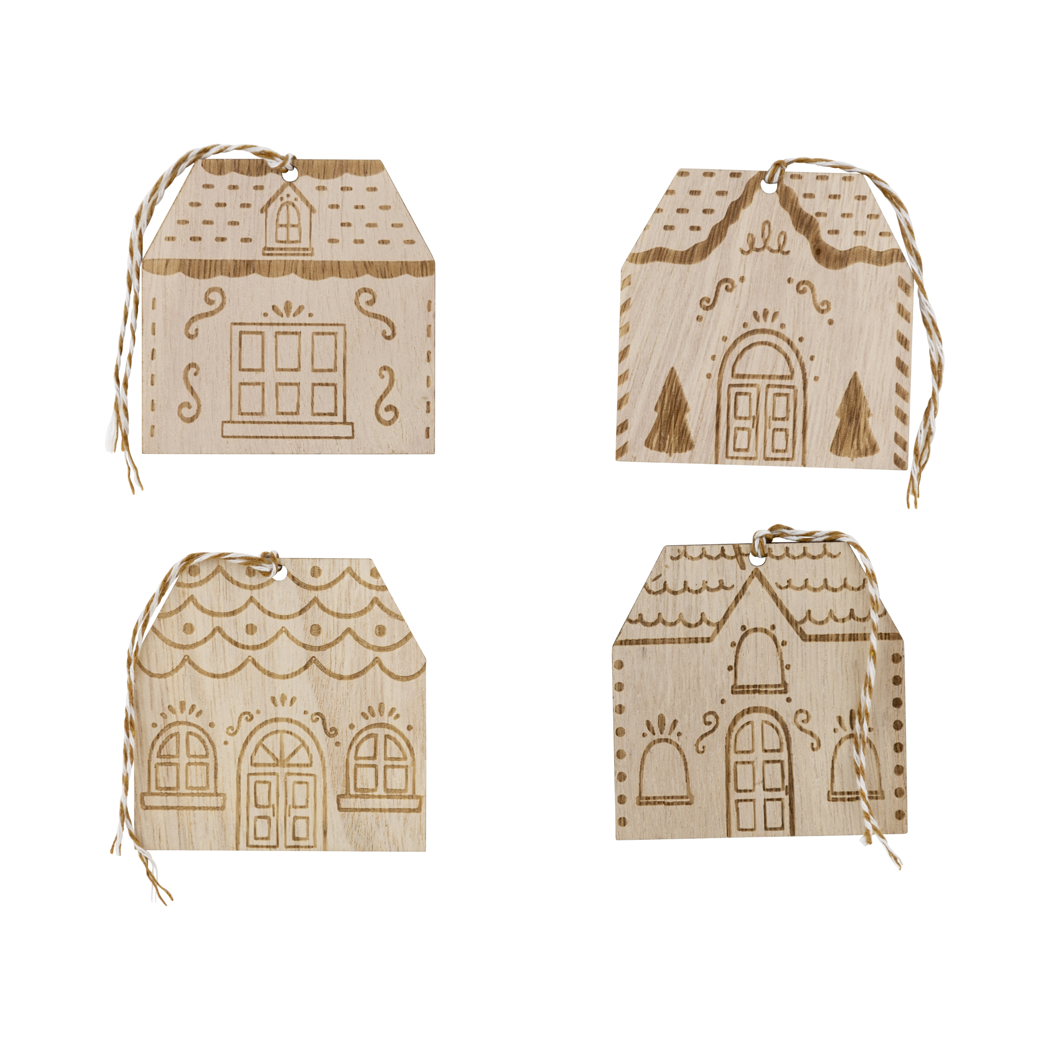 Gingerbread House Wood Tags