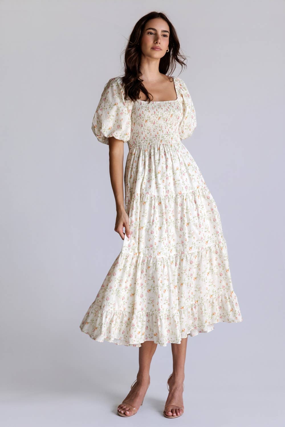 Penelope Floral Smocked Midi Dress
