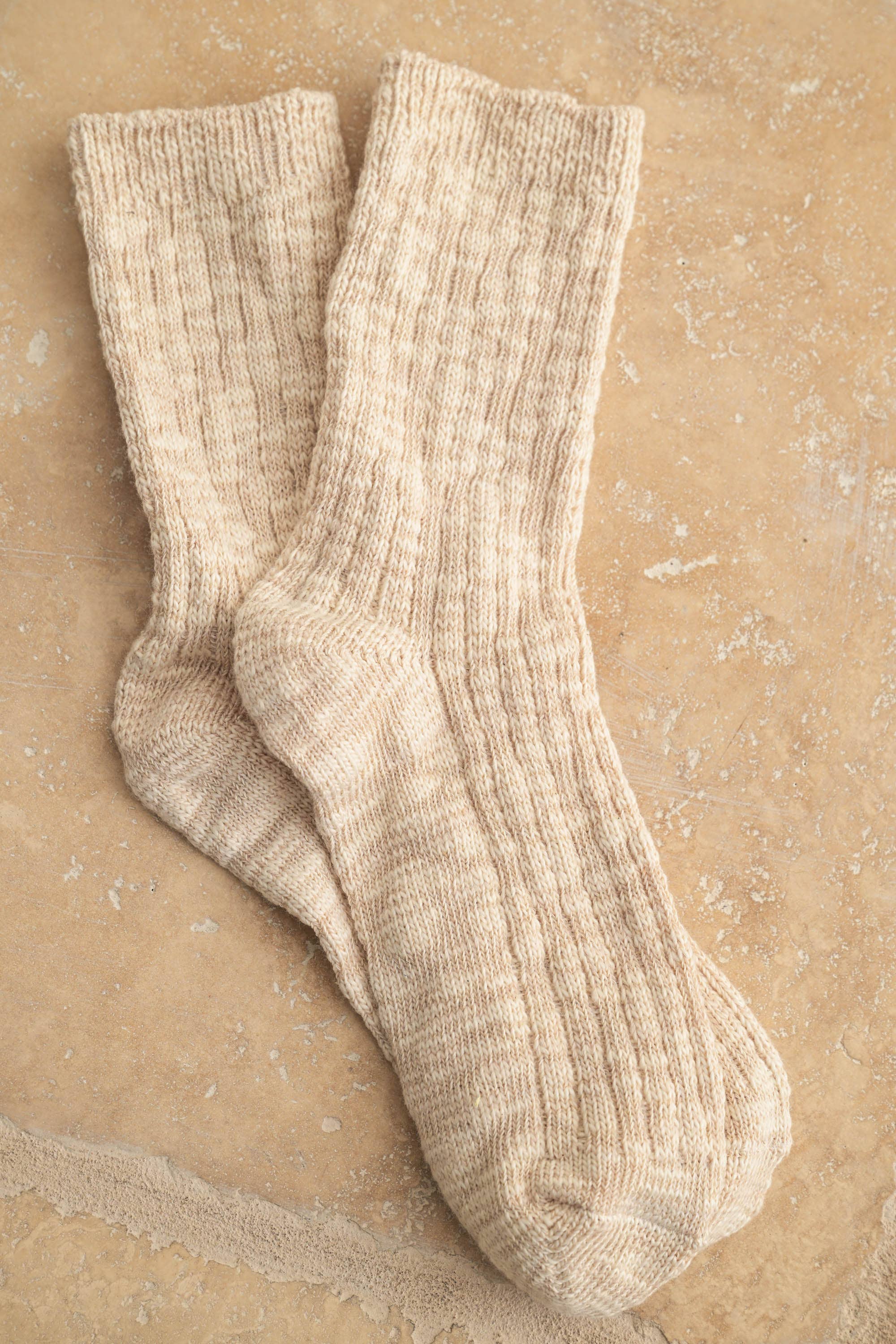 Cozi Heathered Knit Socks || Oatmeal