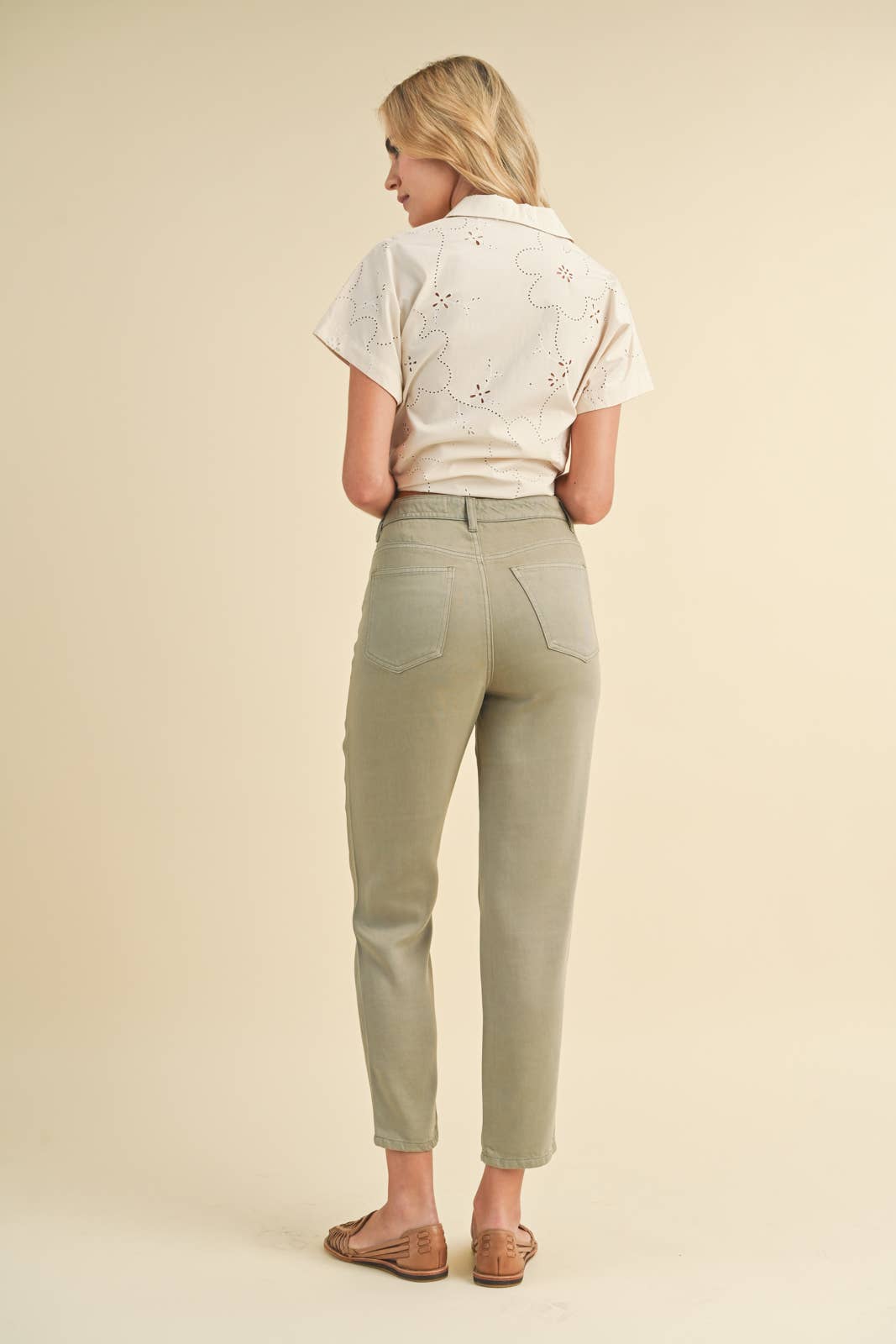 LARA TENCEL STRAIGHT LEG PANTS | OLIVE