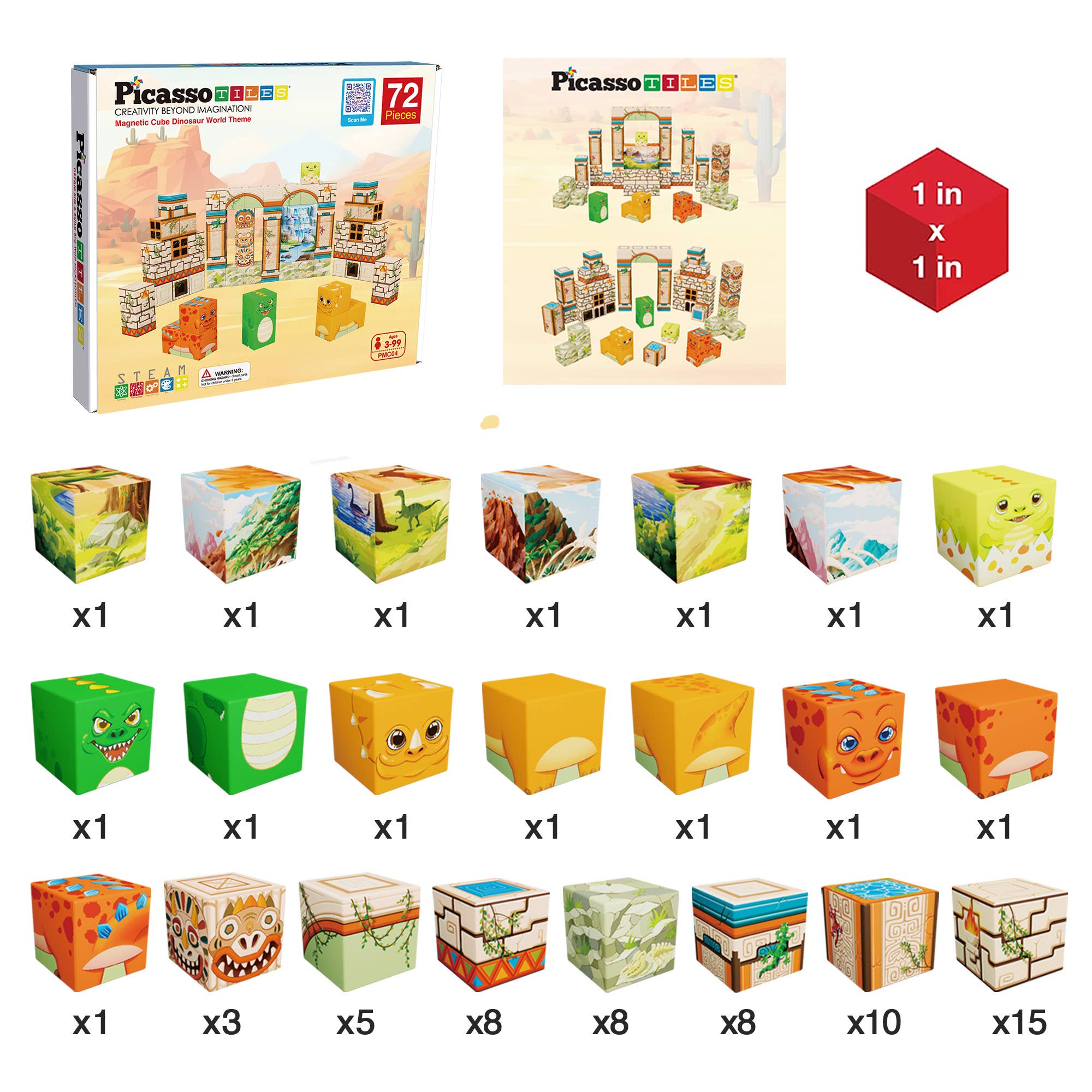 Magnet Cube Dinosaur World Mix & Match Building Block