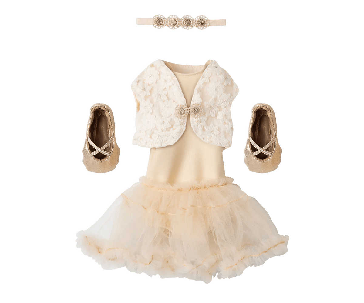 Ballet suit and skirt cream, Size 3
