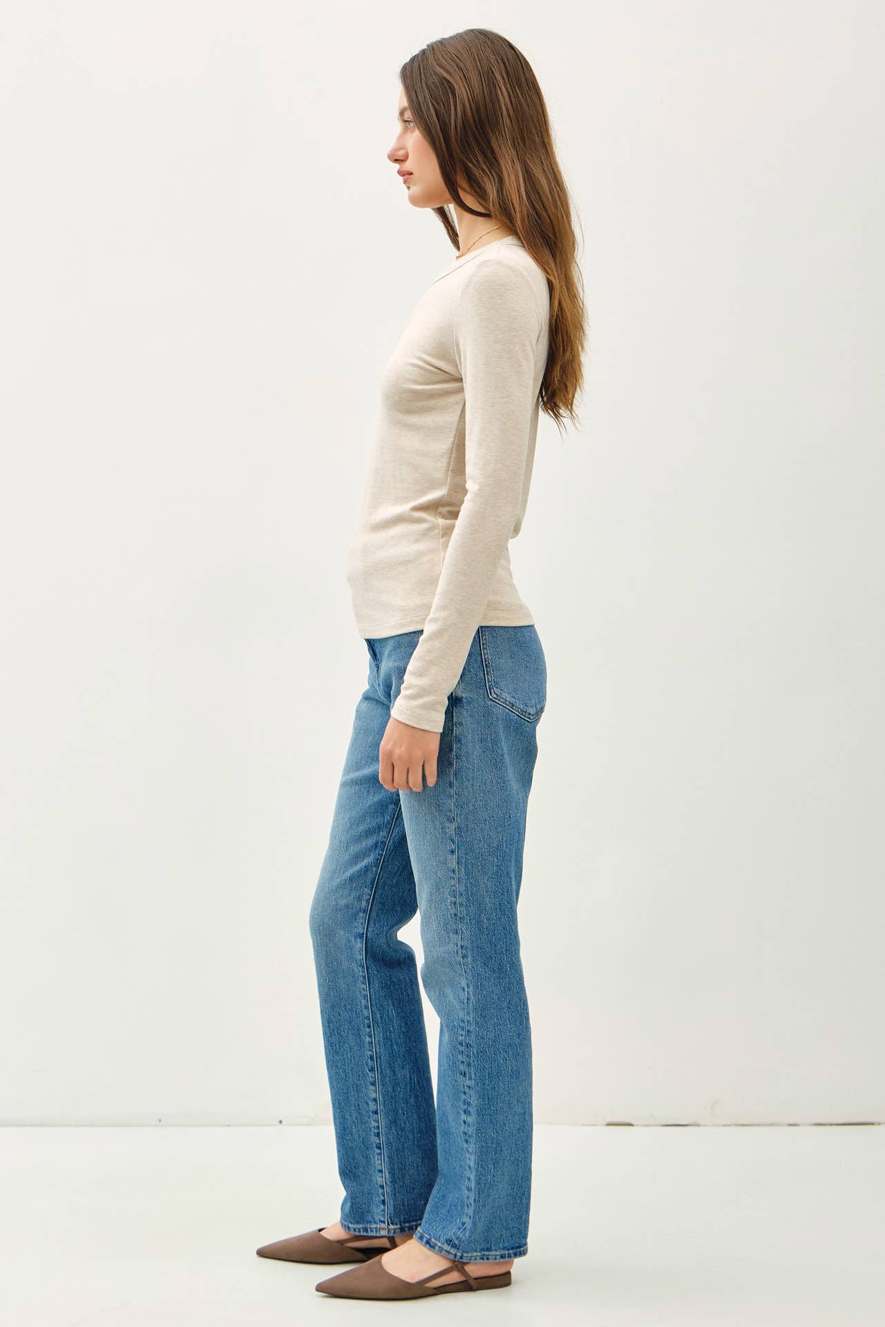 Basic Round Neck Long Sleeve | Oatmeal