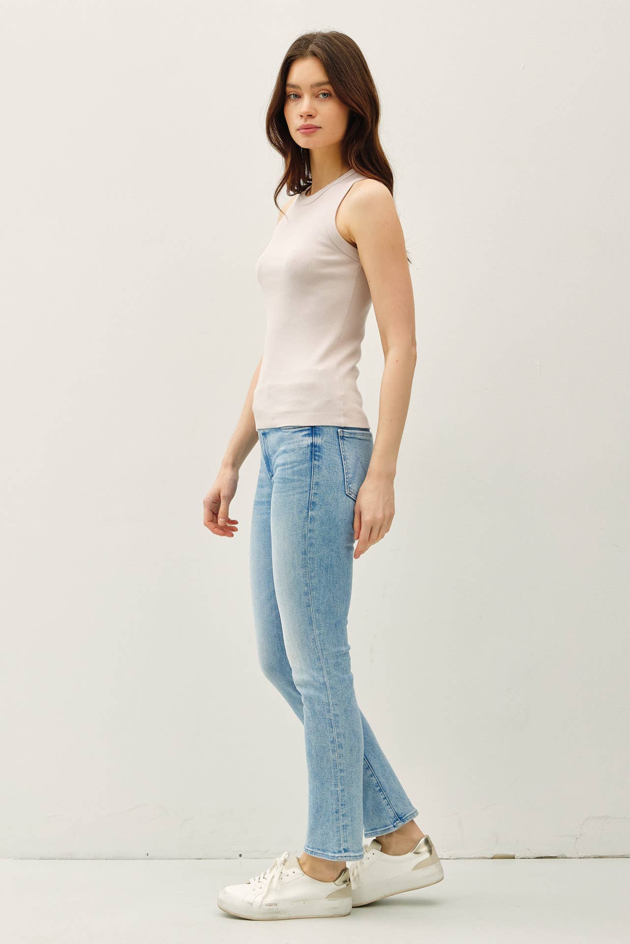 Basic Round Neck Tank Top || Rose Mist