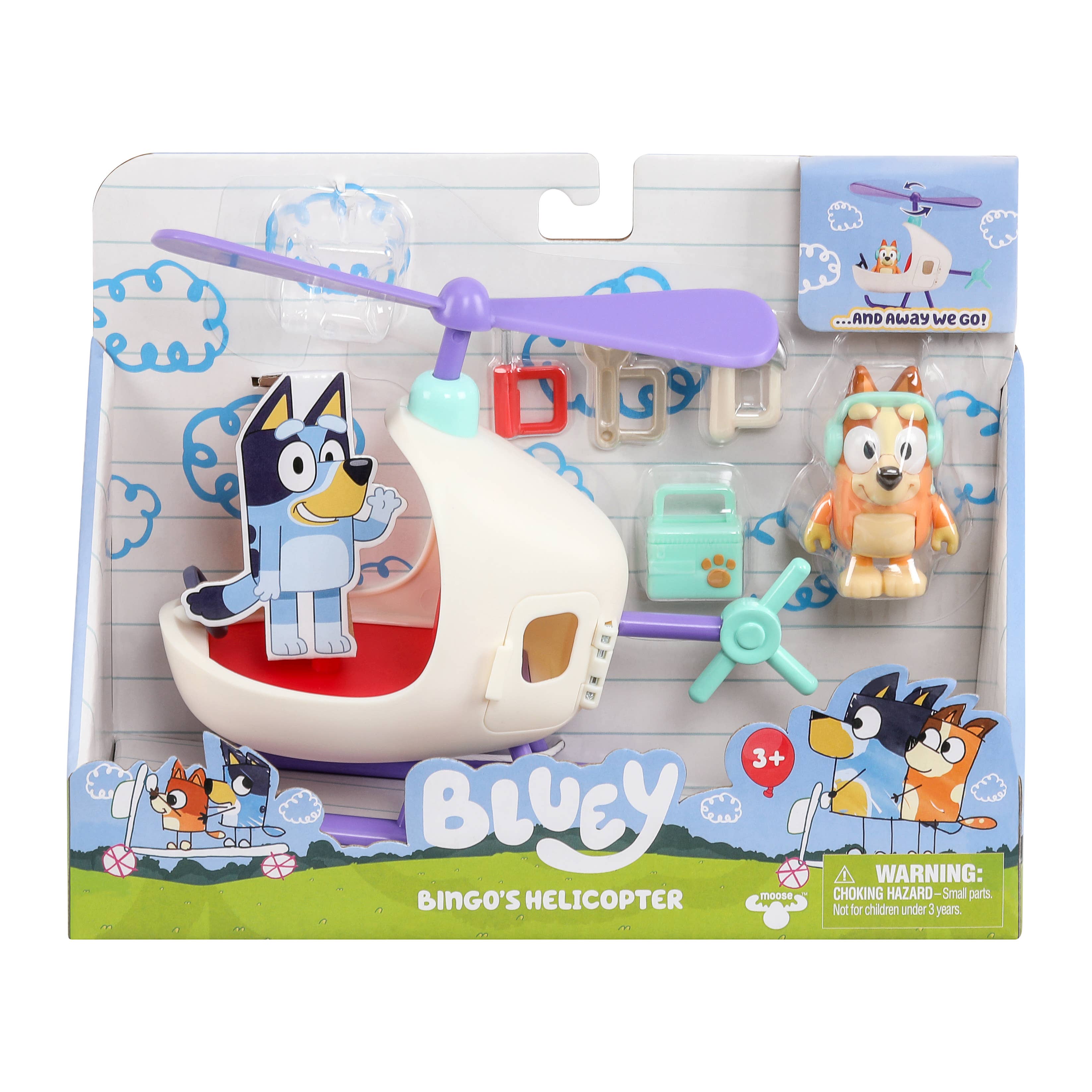 Helicopter & Bingo Figure Set