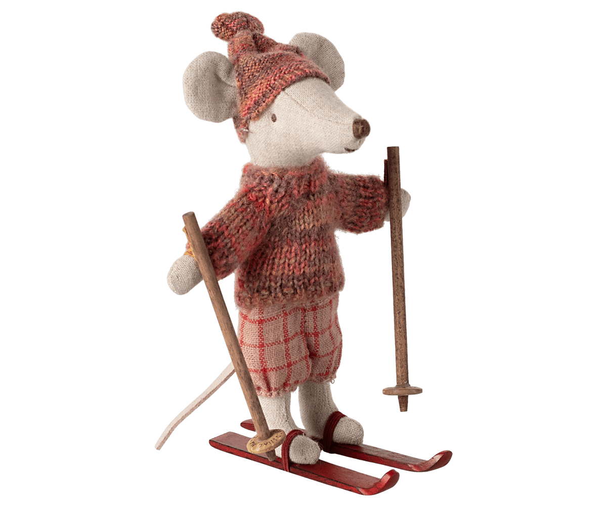 Big sister winter mouse with ski set | Rose