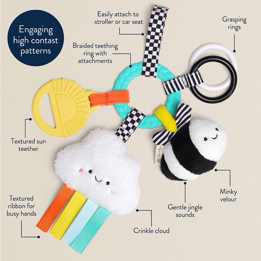 Bitzy Busy Ring™ Teething Activity Toy - High Contrast