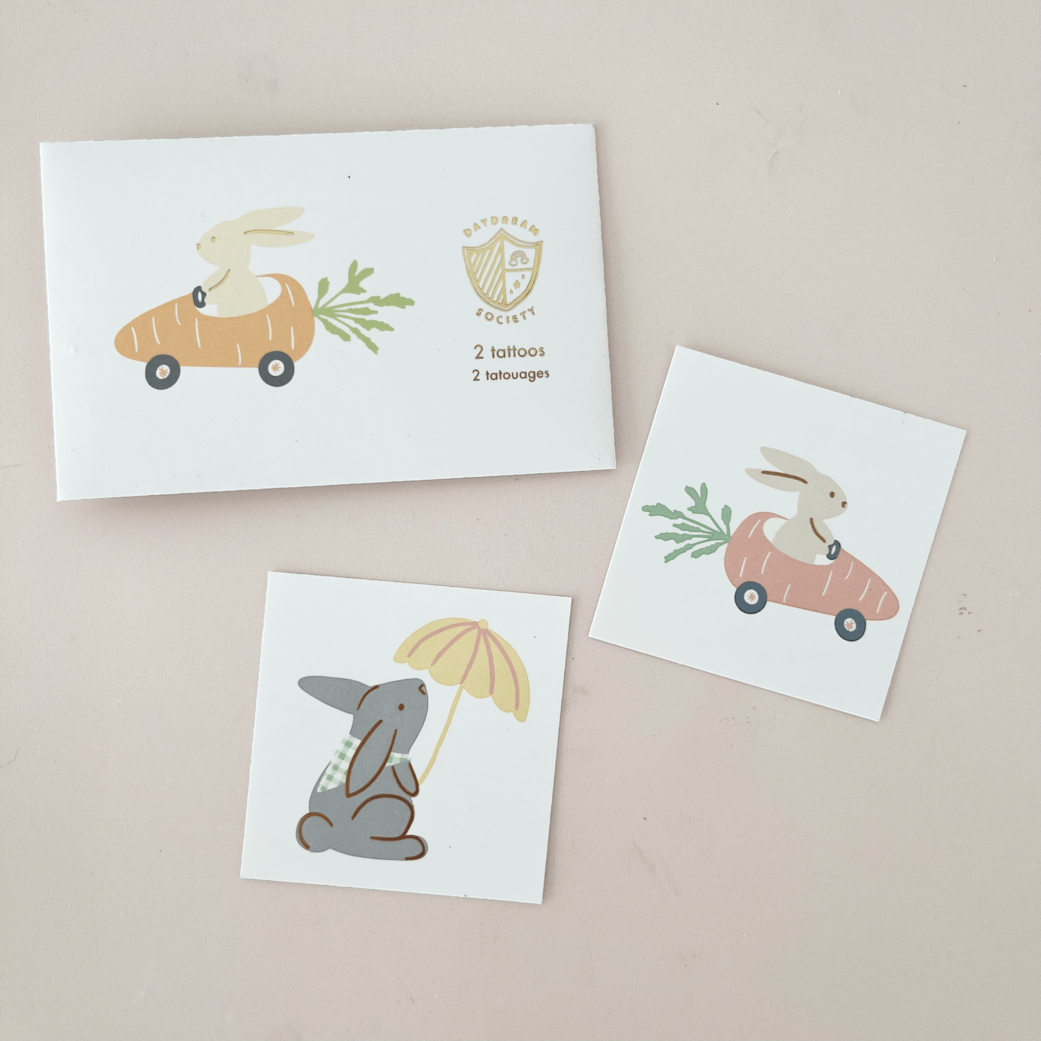 Bunnies In The Garden Temporary Tattoos