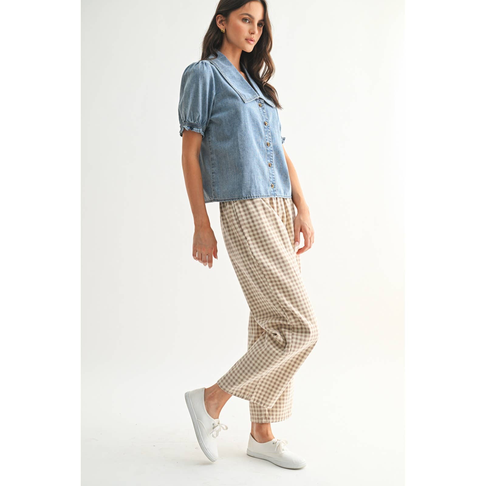 Button - Up Blouse || Denim