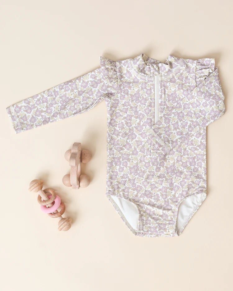 Byron Rashguard One - Piece || Purple Floral