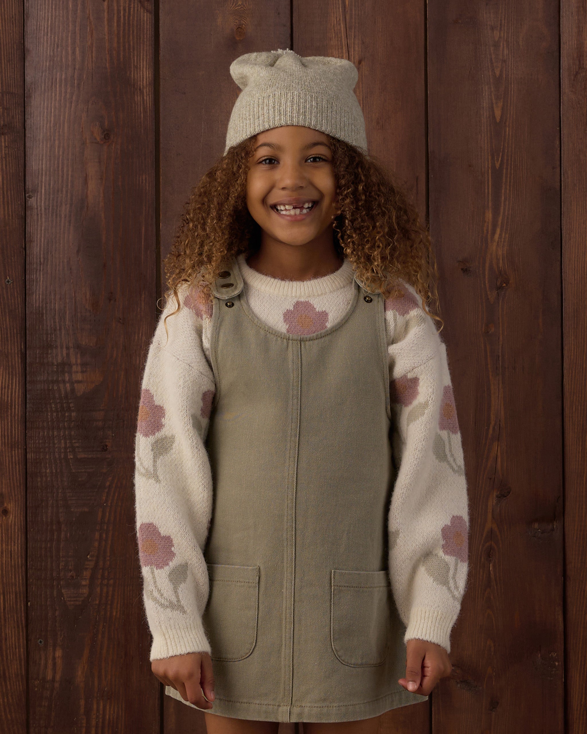 Odette Overall Dress || Dark Sage