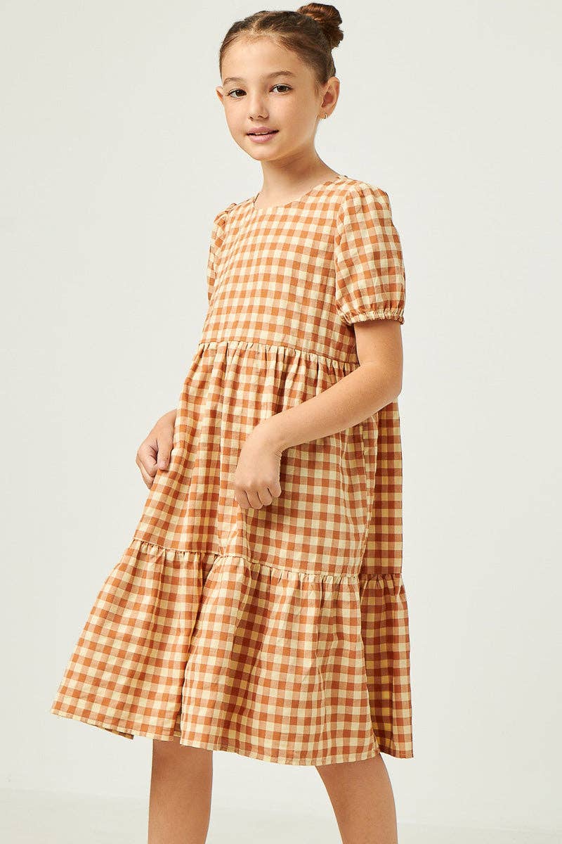 Golden Gingham Dress