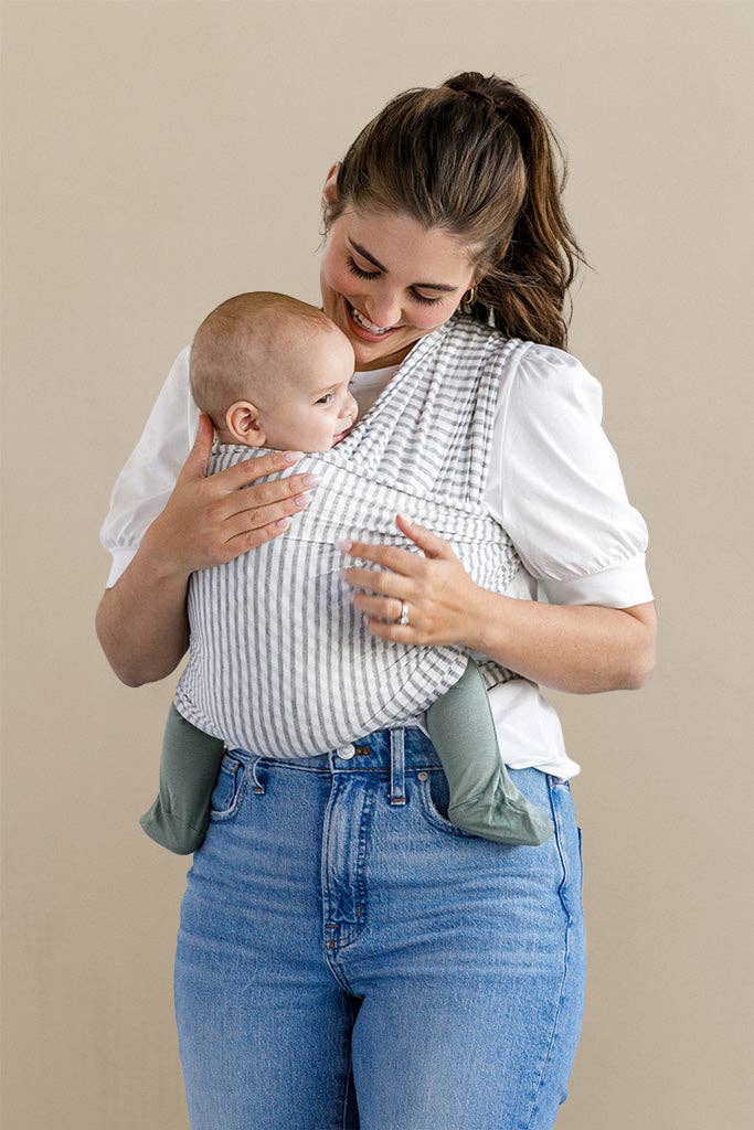Natural + Grey Stripe Wrap