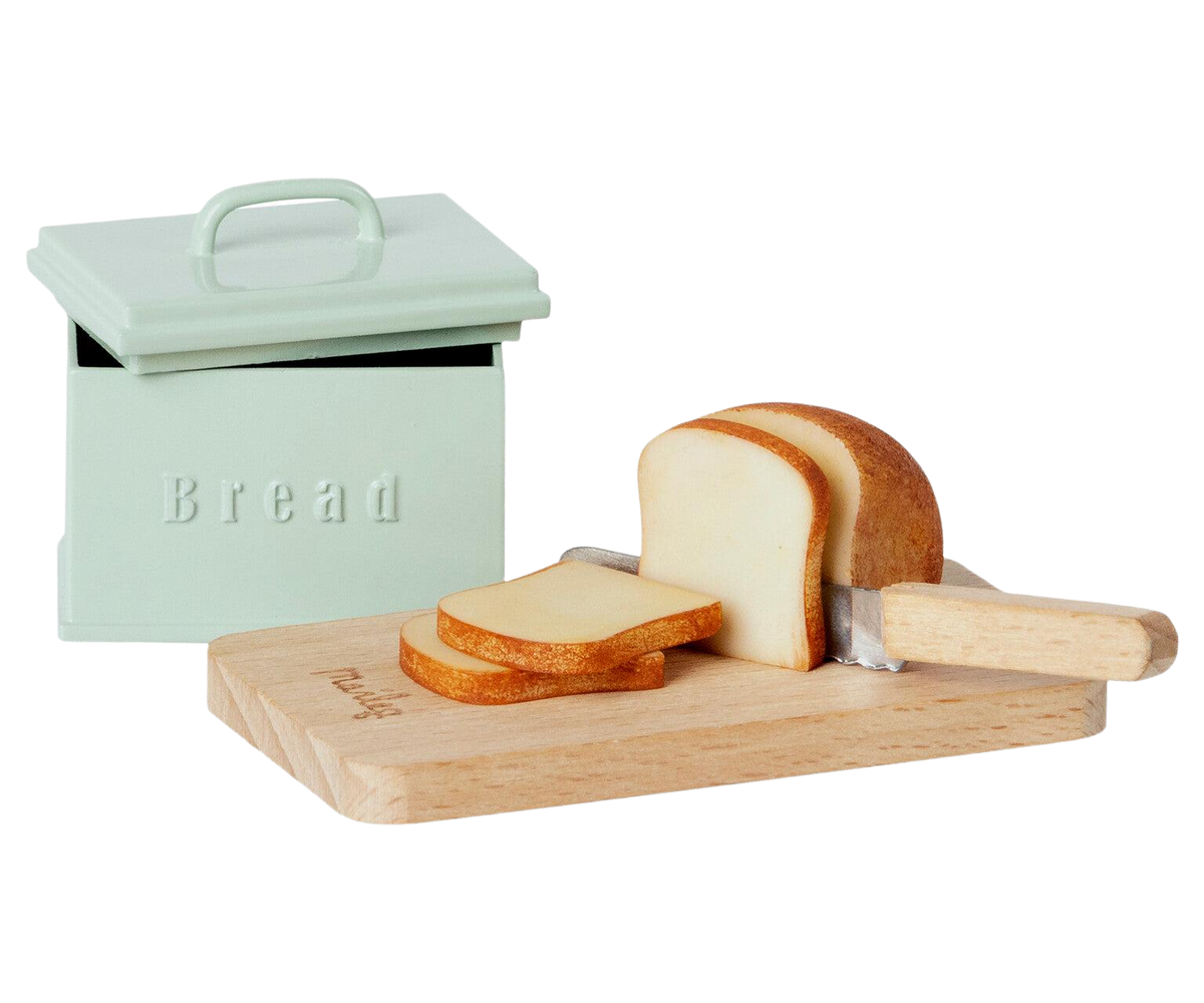 Miniature Bread Box w/ Utensils