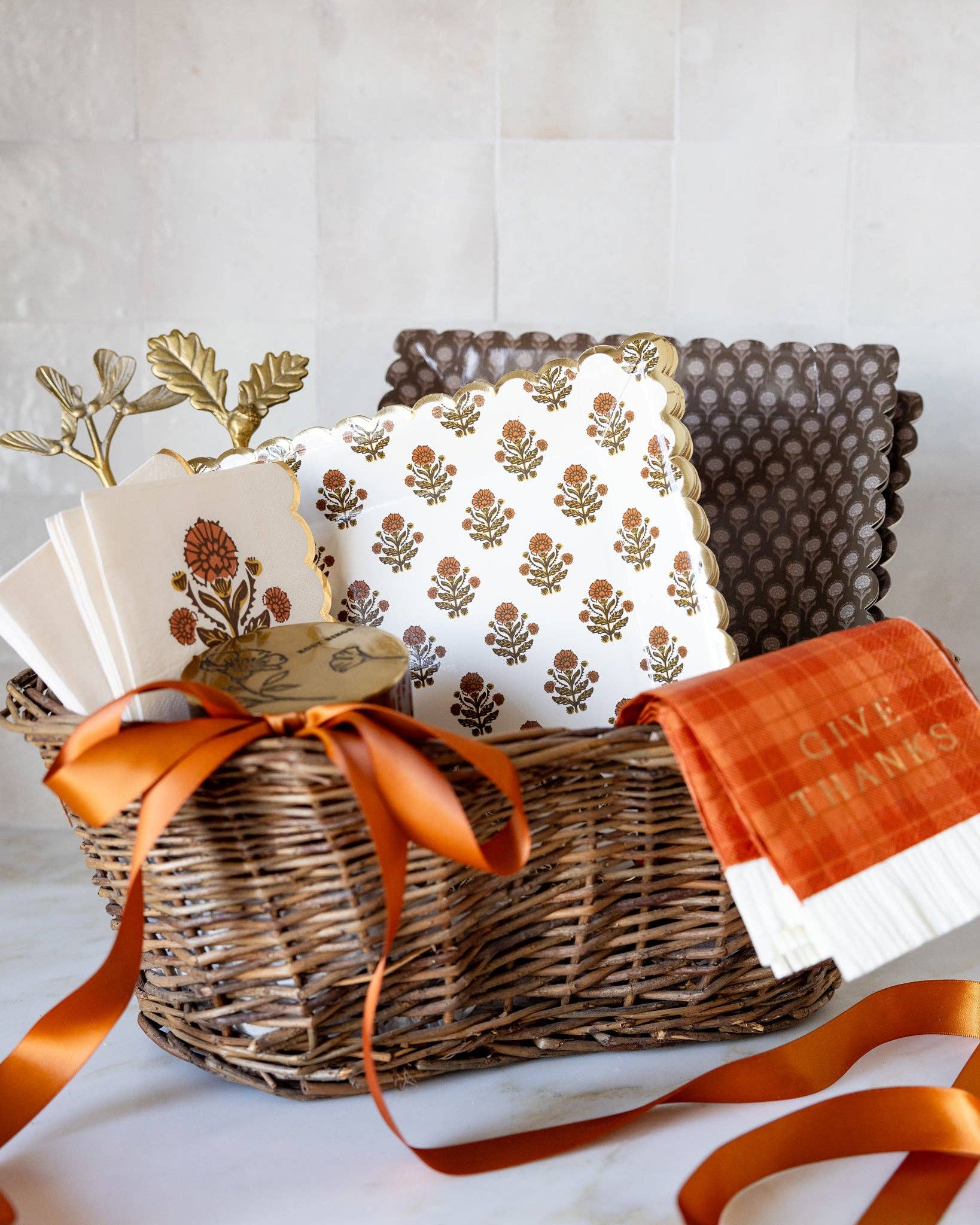 Give Thanks Plaid Dinner Napkin