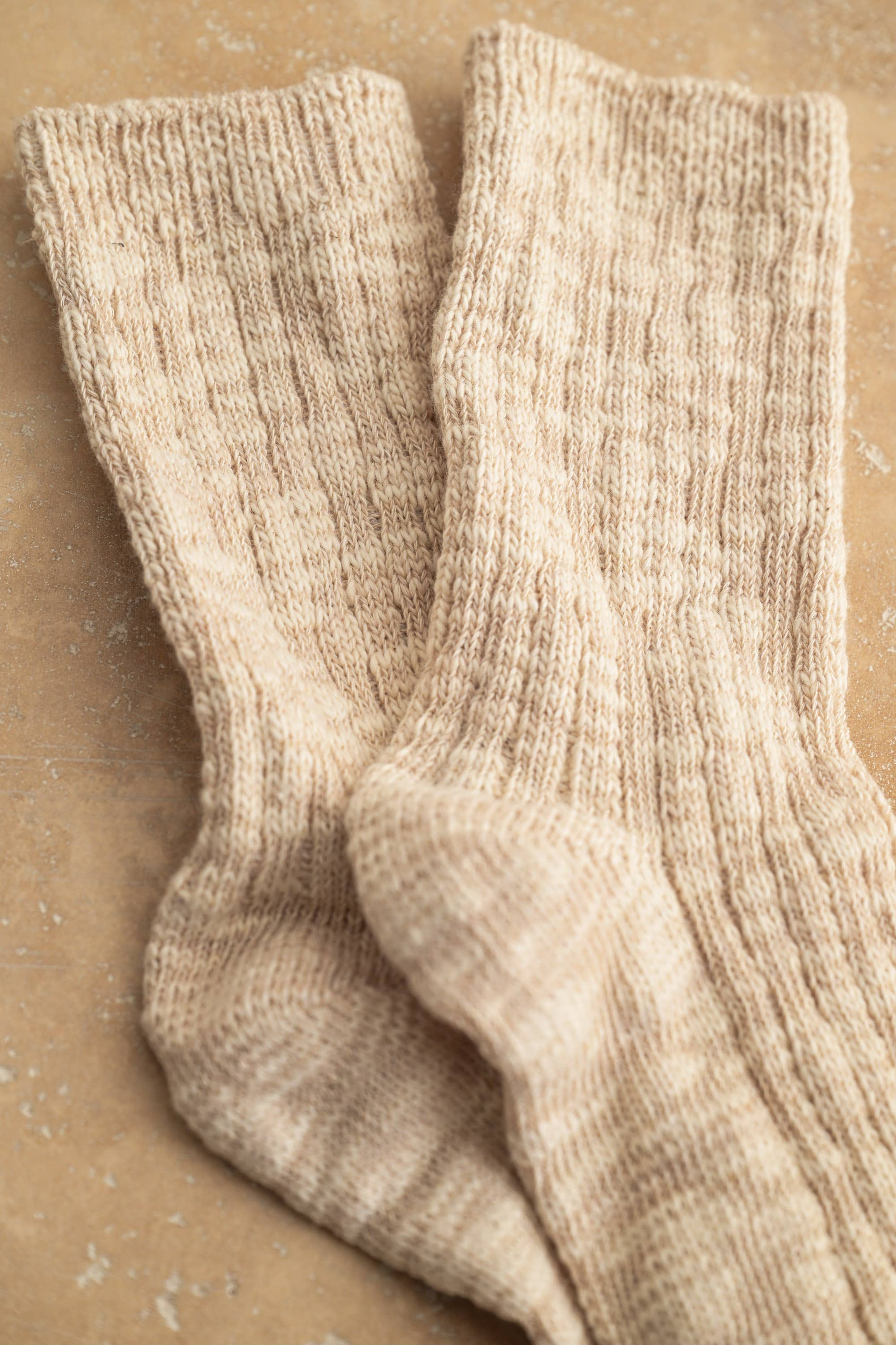 Cozi Heathered Knit Socks || Oatmeal