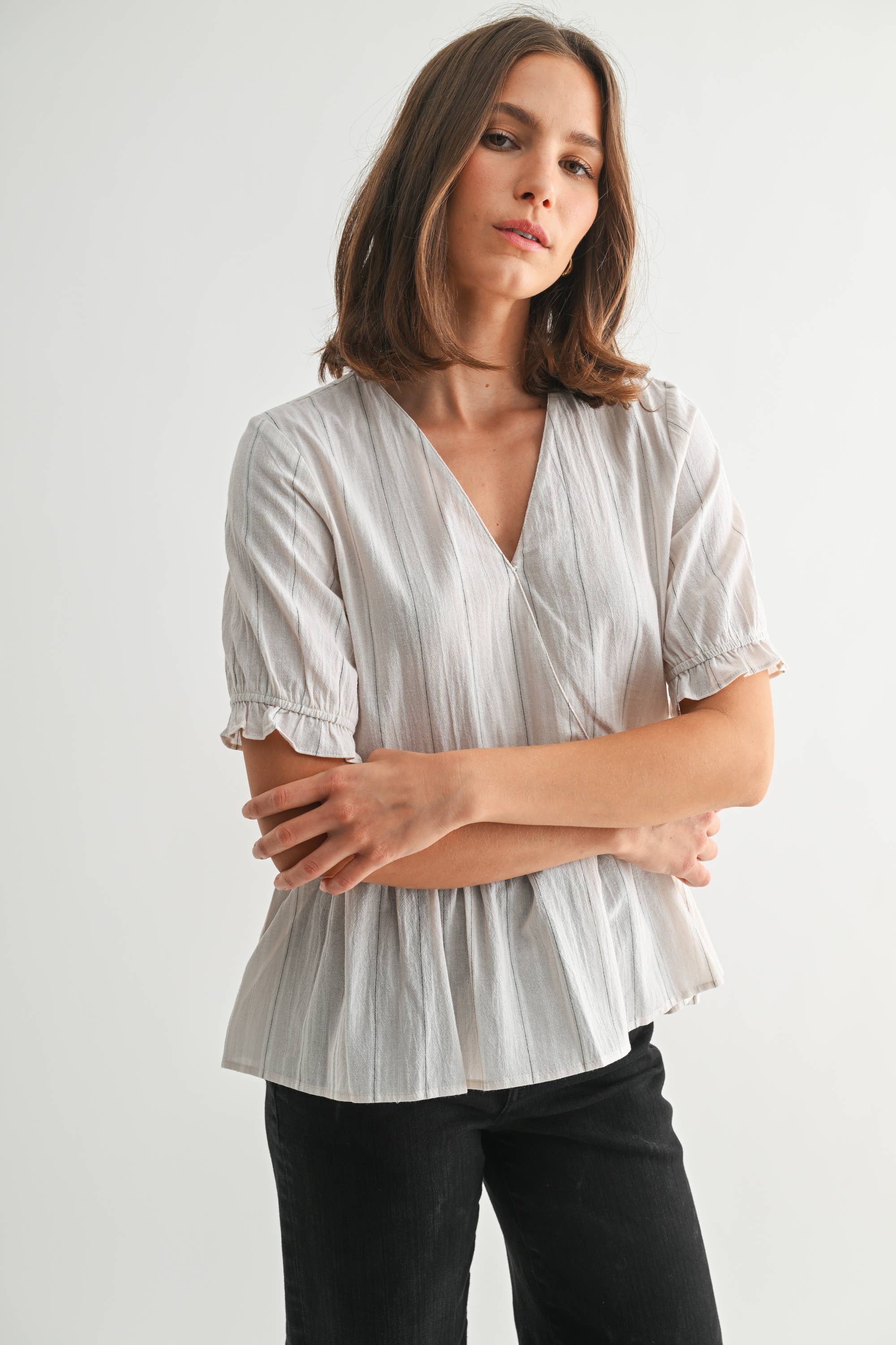 Striped Peplum Top