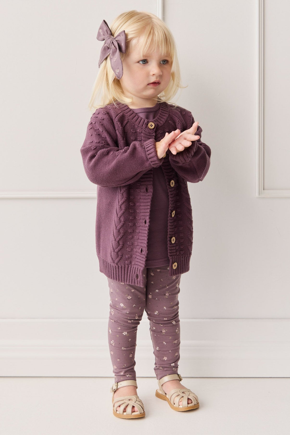 Cable Knit Cardigan || Blackberry