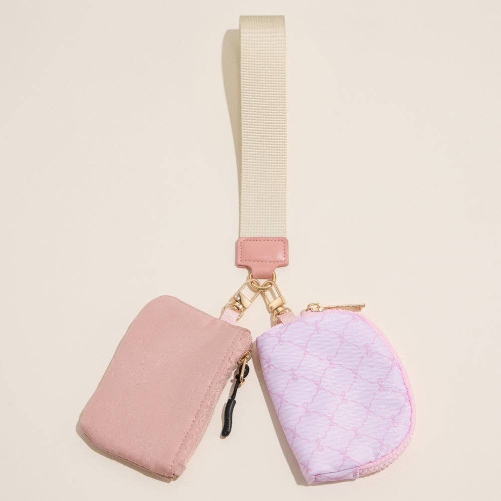 Pink/Purple Dual Pouch Wristlet