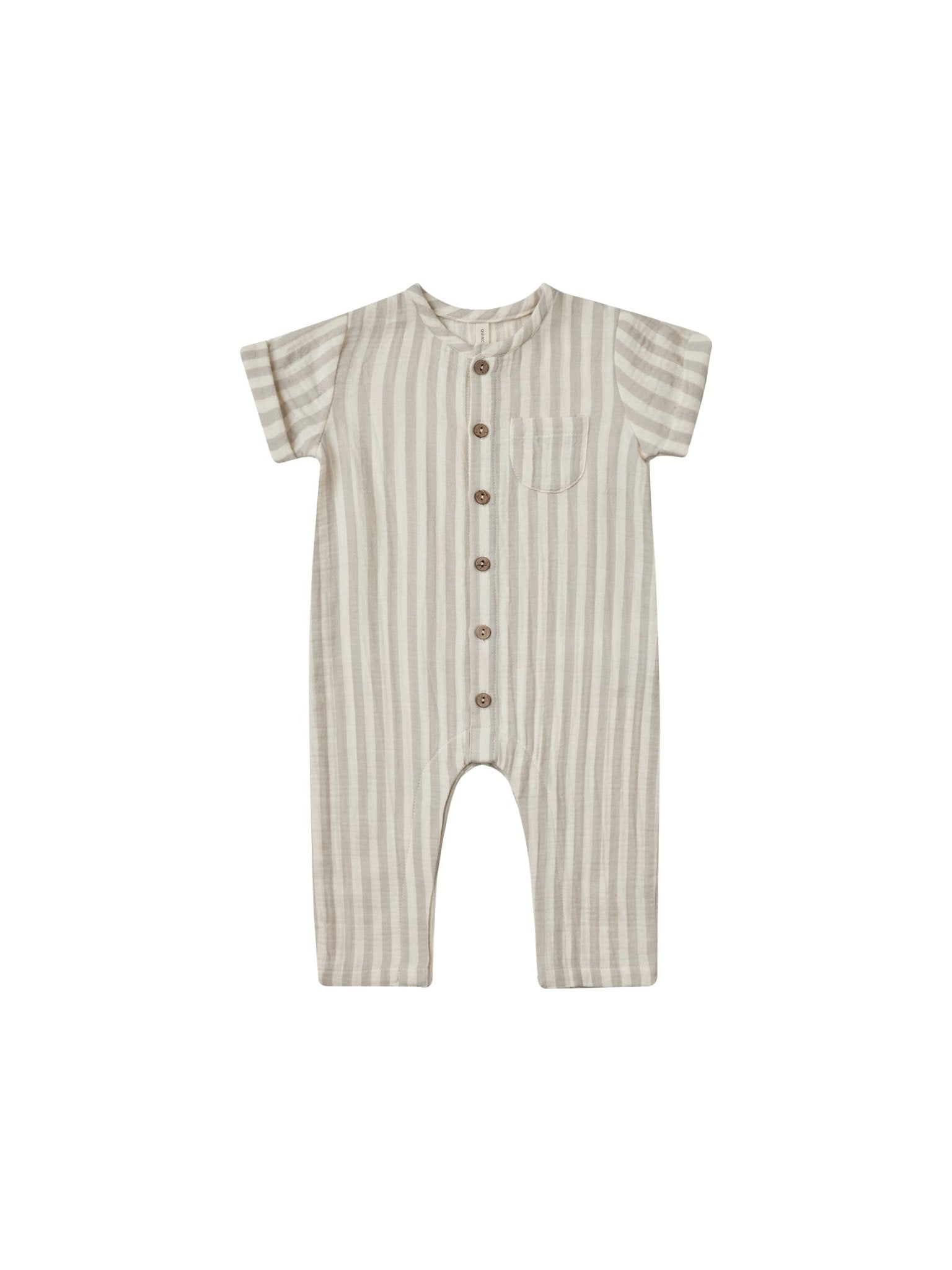Charlie Jumpsuit || Ash Stripe - LAST 3/6M & 12/18M