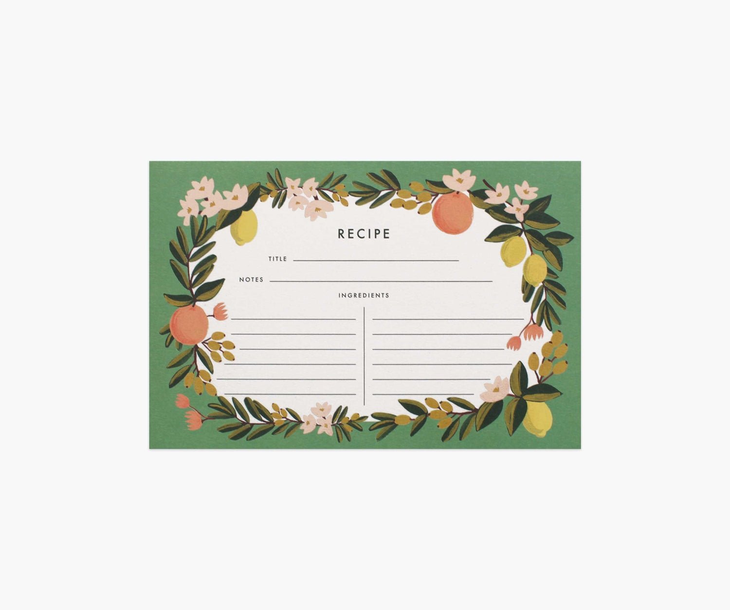 Citrus Floral Recipe Cards