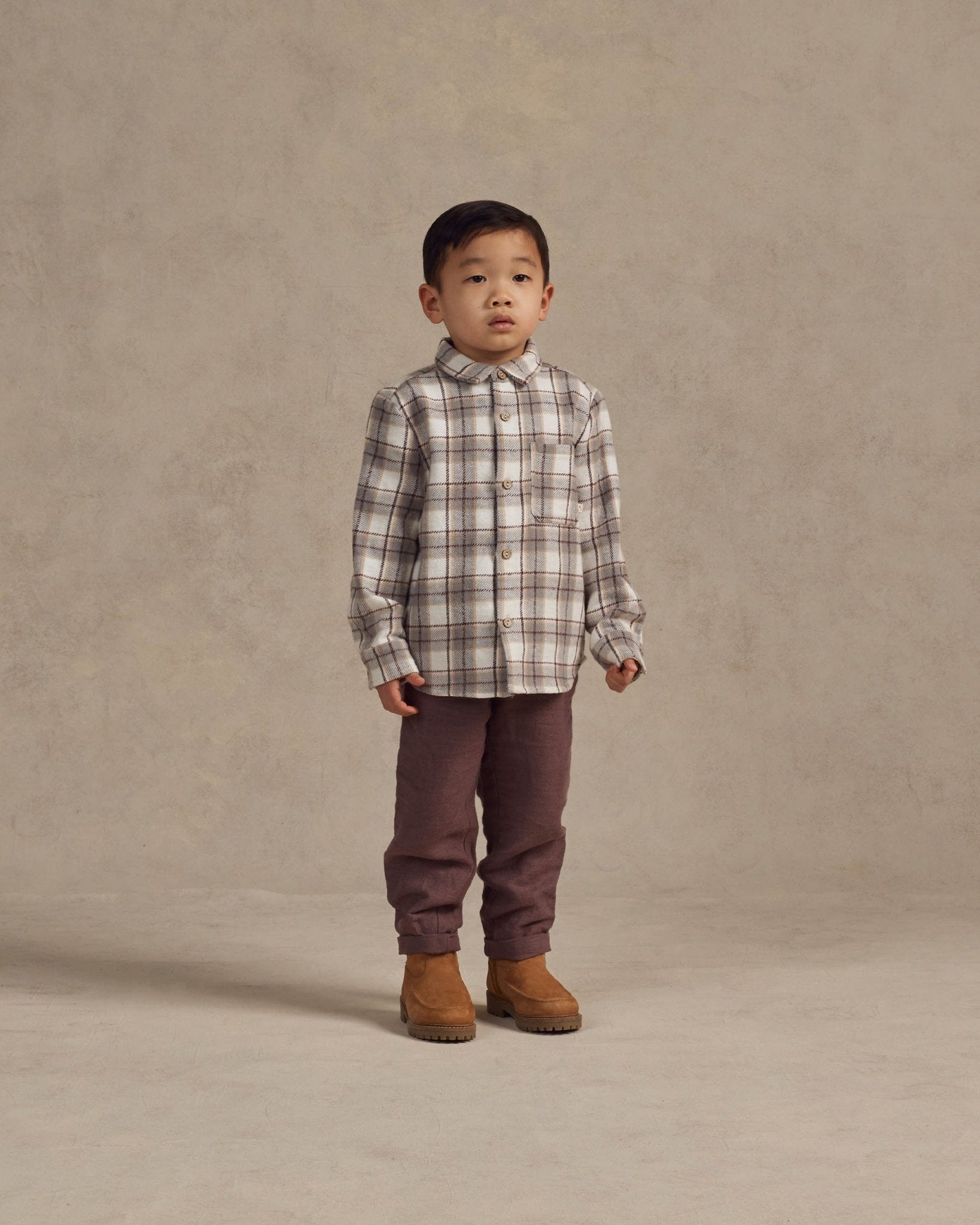 Collared Long Sleeve Shirt || Blue Flannel - LAST 6/12M & 6/7Y